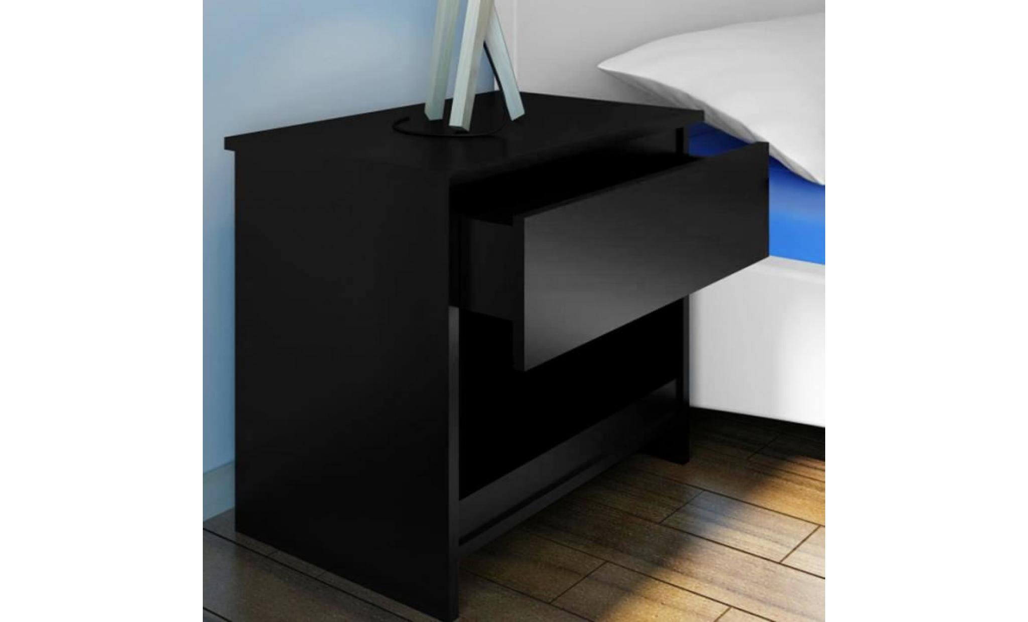 table de chevet table de nuit noir avec tiroir mdf