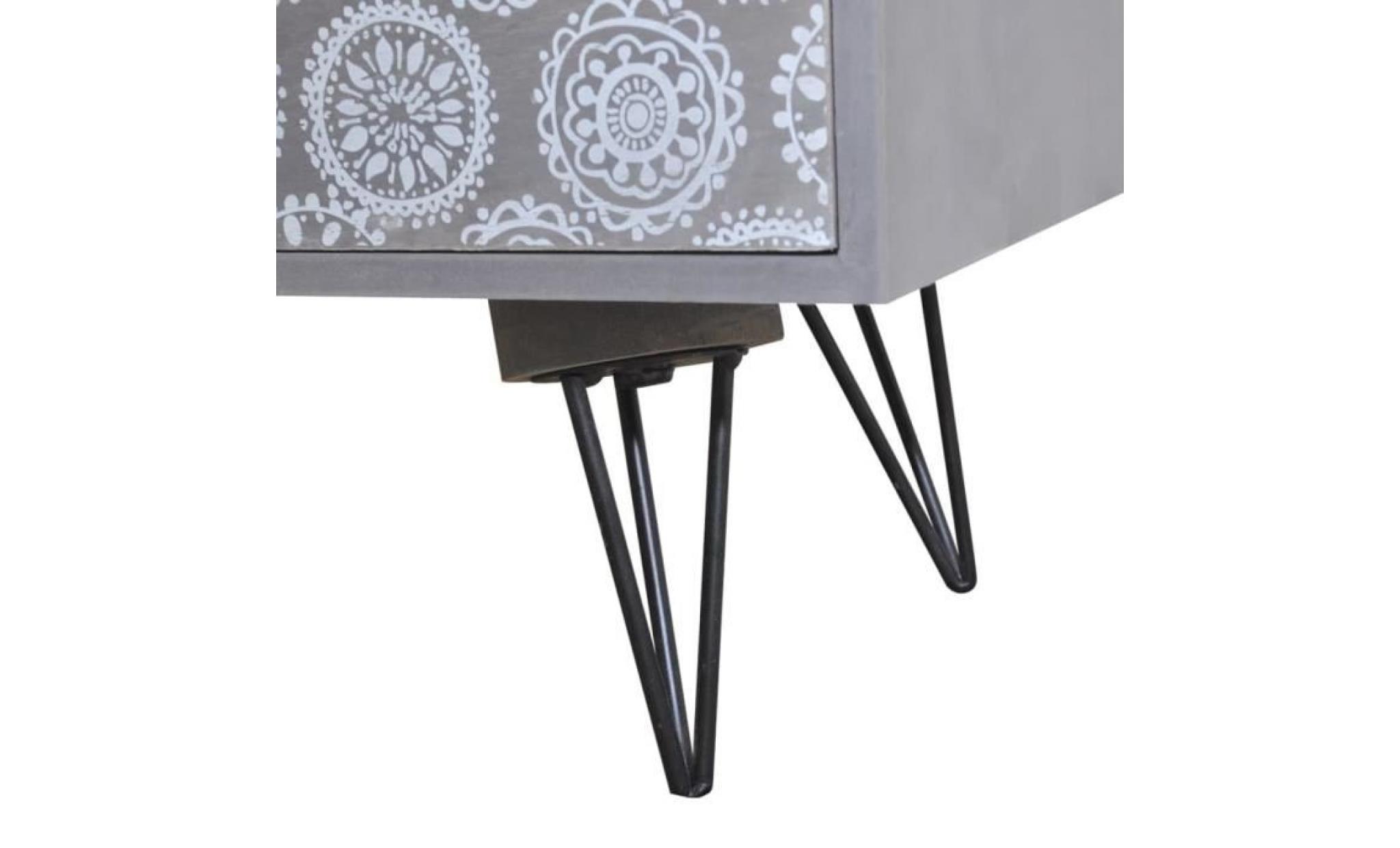 table de chevet table de nuit scandinave avec 3 tiroirs gris pas cher