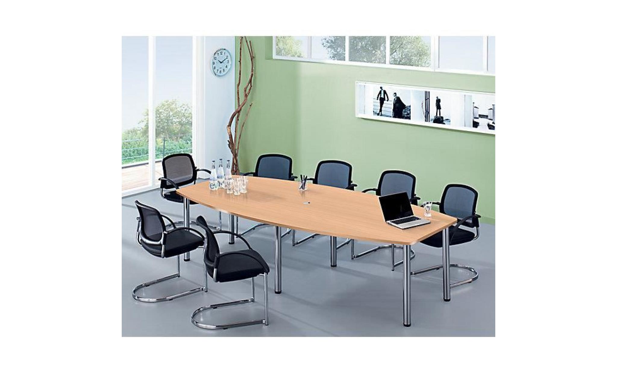 table de conférence   variante de piétement pieds panneaux, pour 10 personnes   façon hêtre   table table de bureau table de