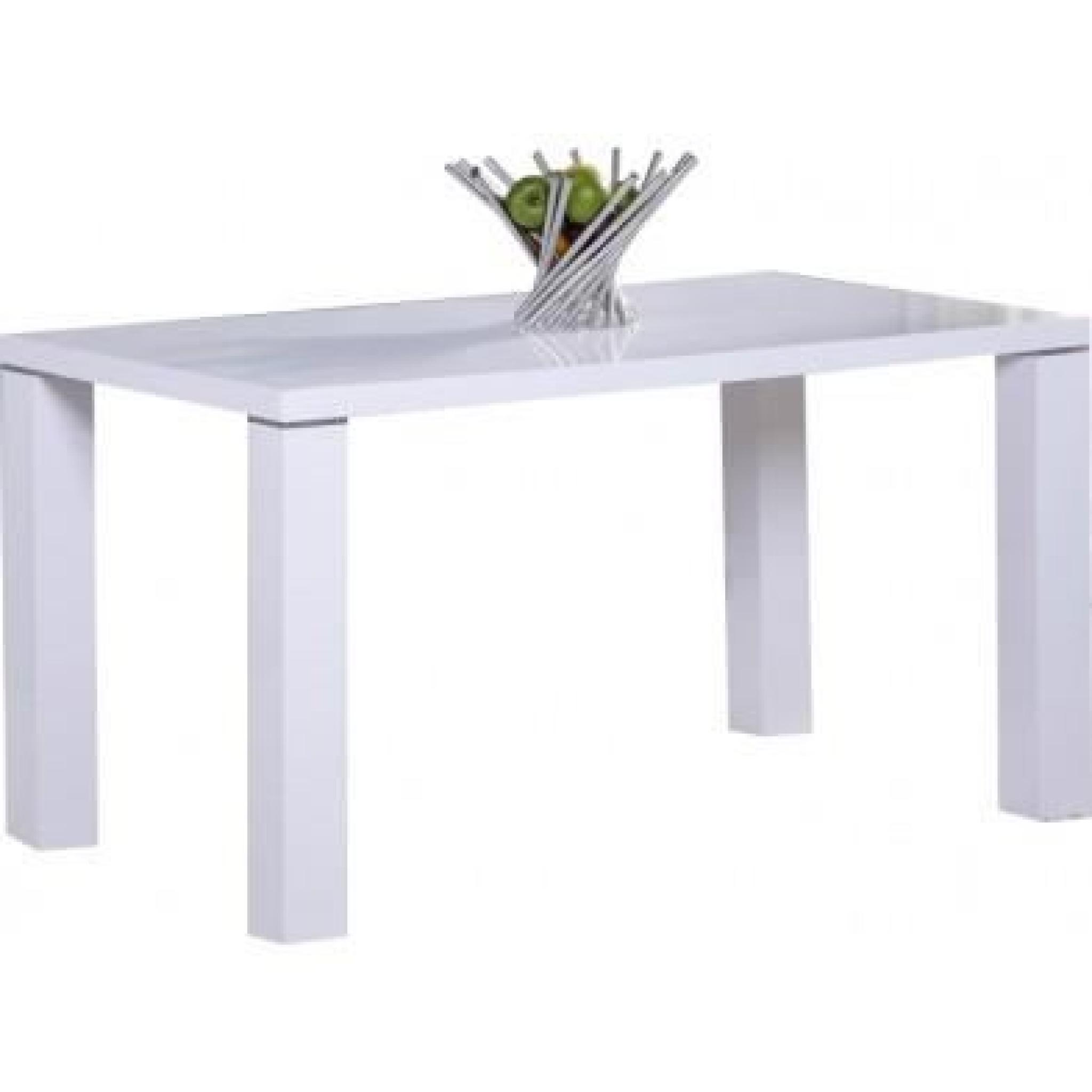 Table de cuisine 130 cm rectangulaire blanc