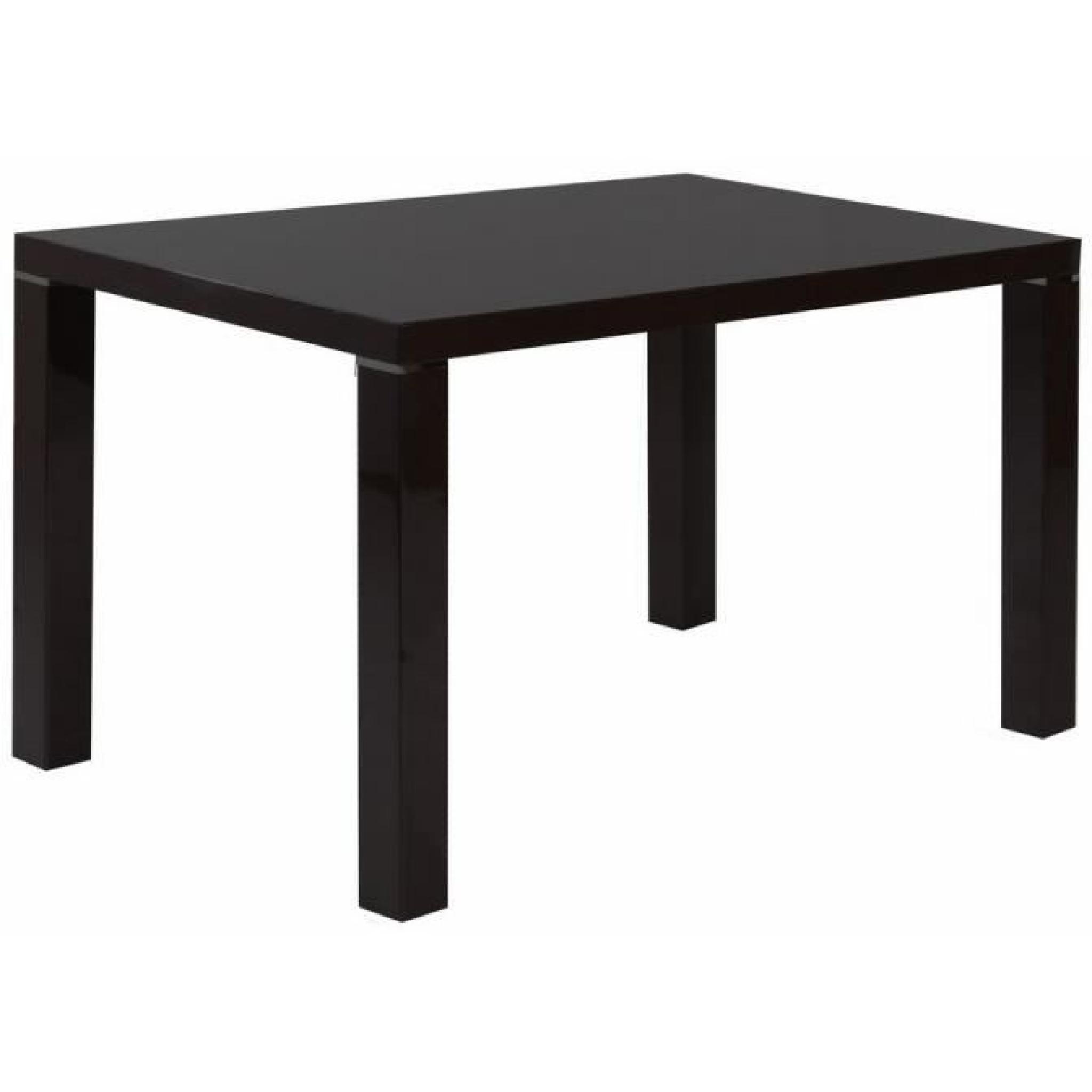Table de cuisine 130 cm rectangulaire noir design