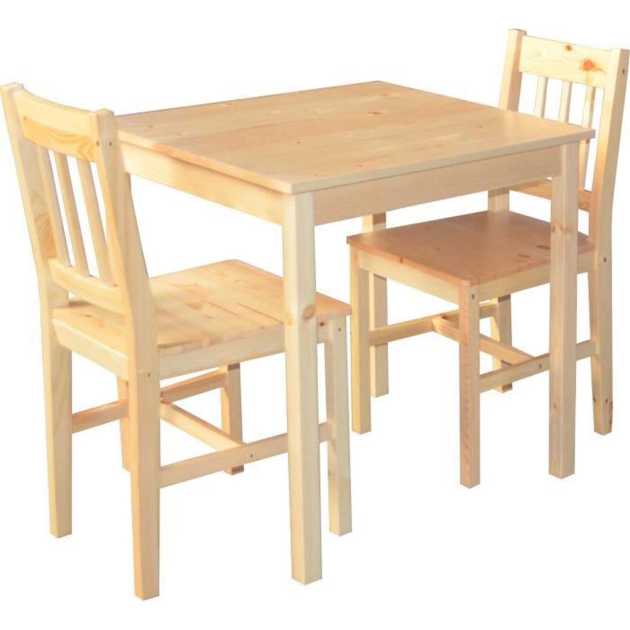 Table de cuisine en pin massif + 2 chaise PALERME
