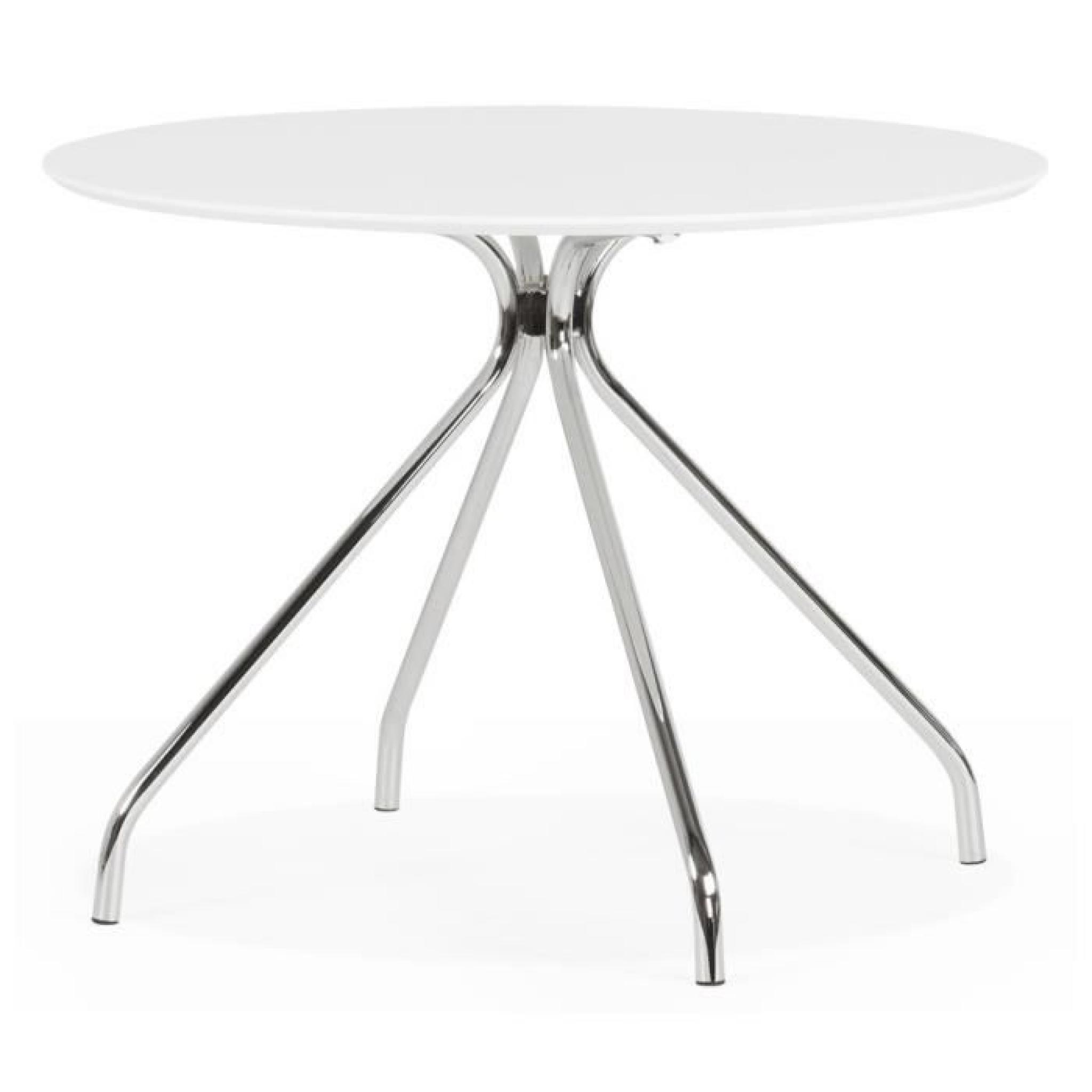 TABLE DE CUISINE 'GRIF WHITE' RONDE BLANCHE DESIGN