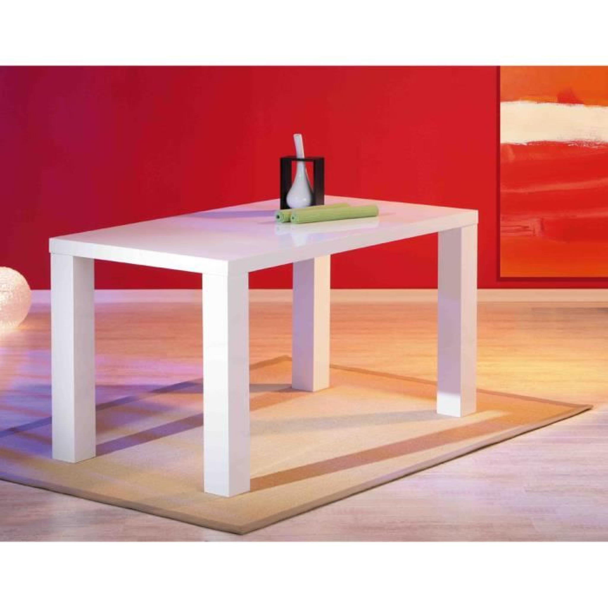 Table de cuisine rectangulaire blanc laqué