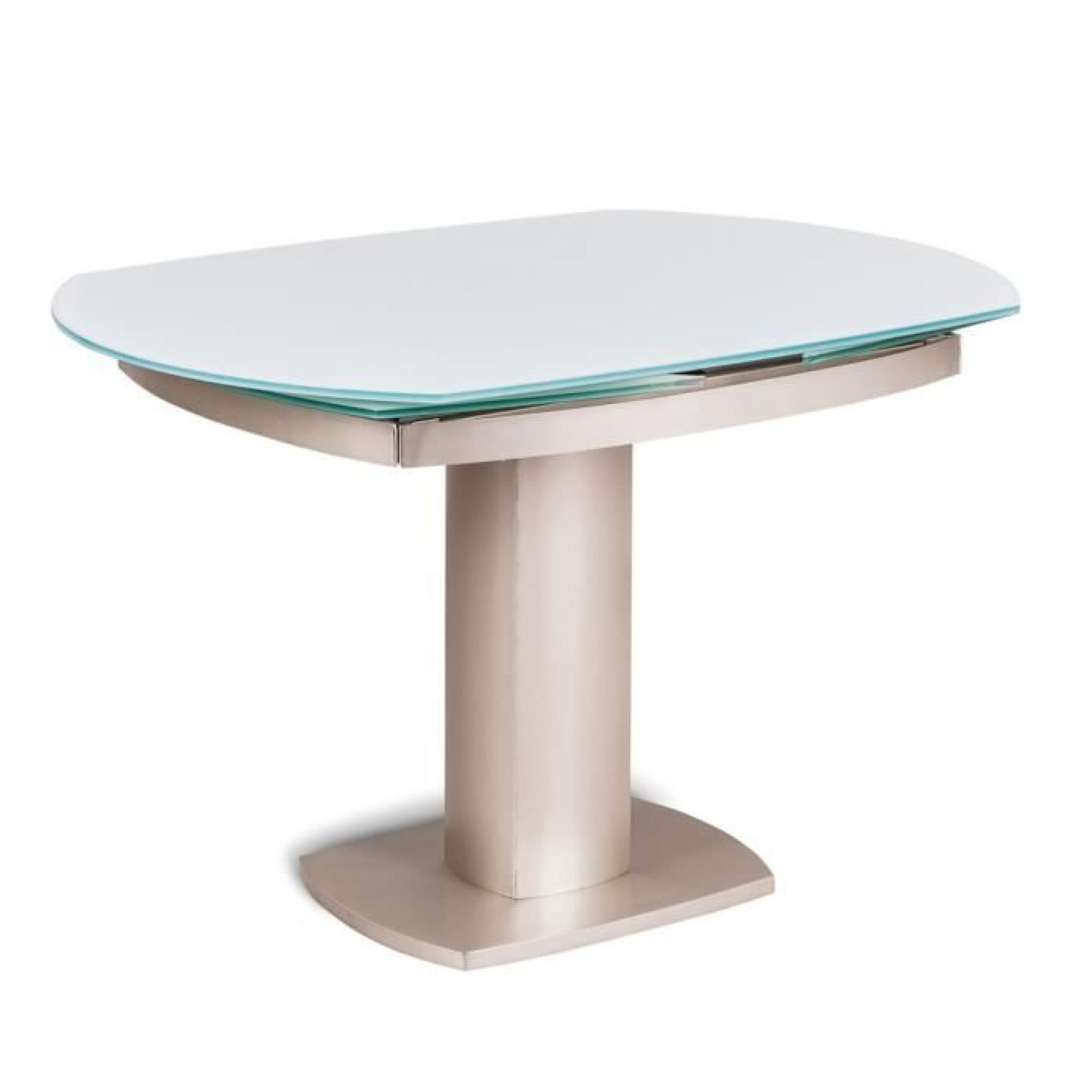 Table de design moderne en métal et verre Japan-blanc pas cher