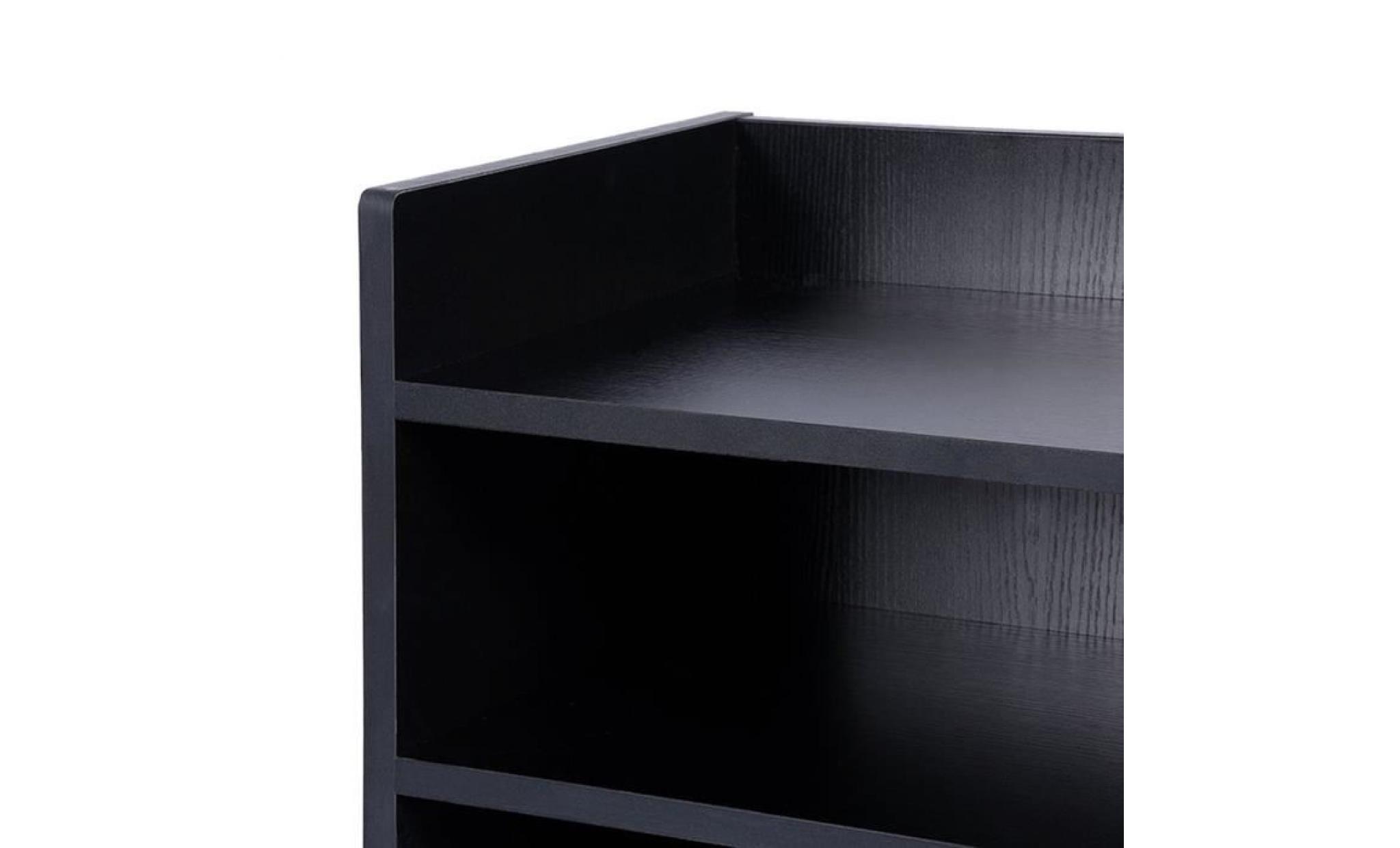 table de nuit de chevet noire en bois avec support de nuit pour chambre à coucher domestique pas cher