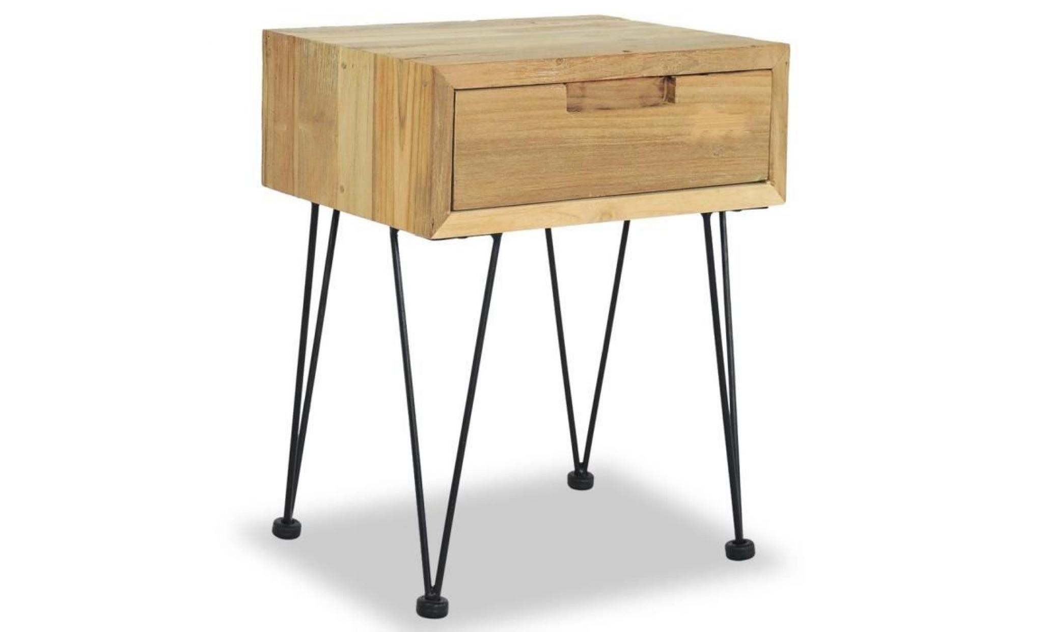 table de nuit table de chevet meuble de chevet armoire à titoir 40 x 30 x 50 cm teck