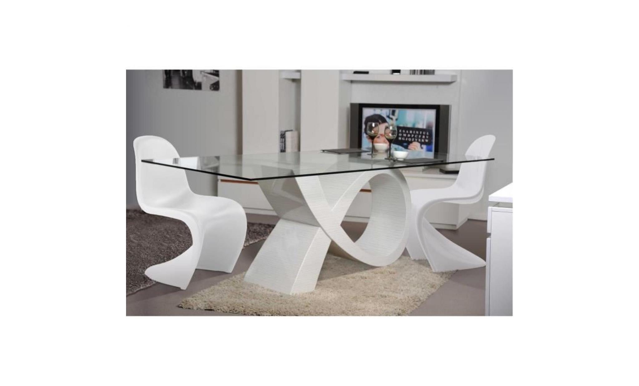 table de repas alpha blanc avec 6 chaises pop art