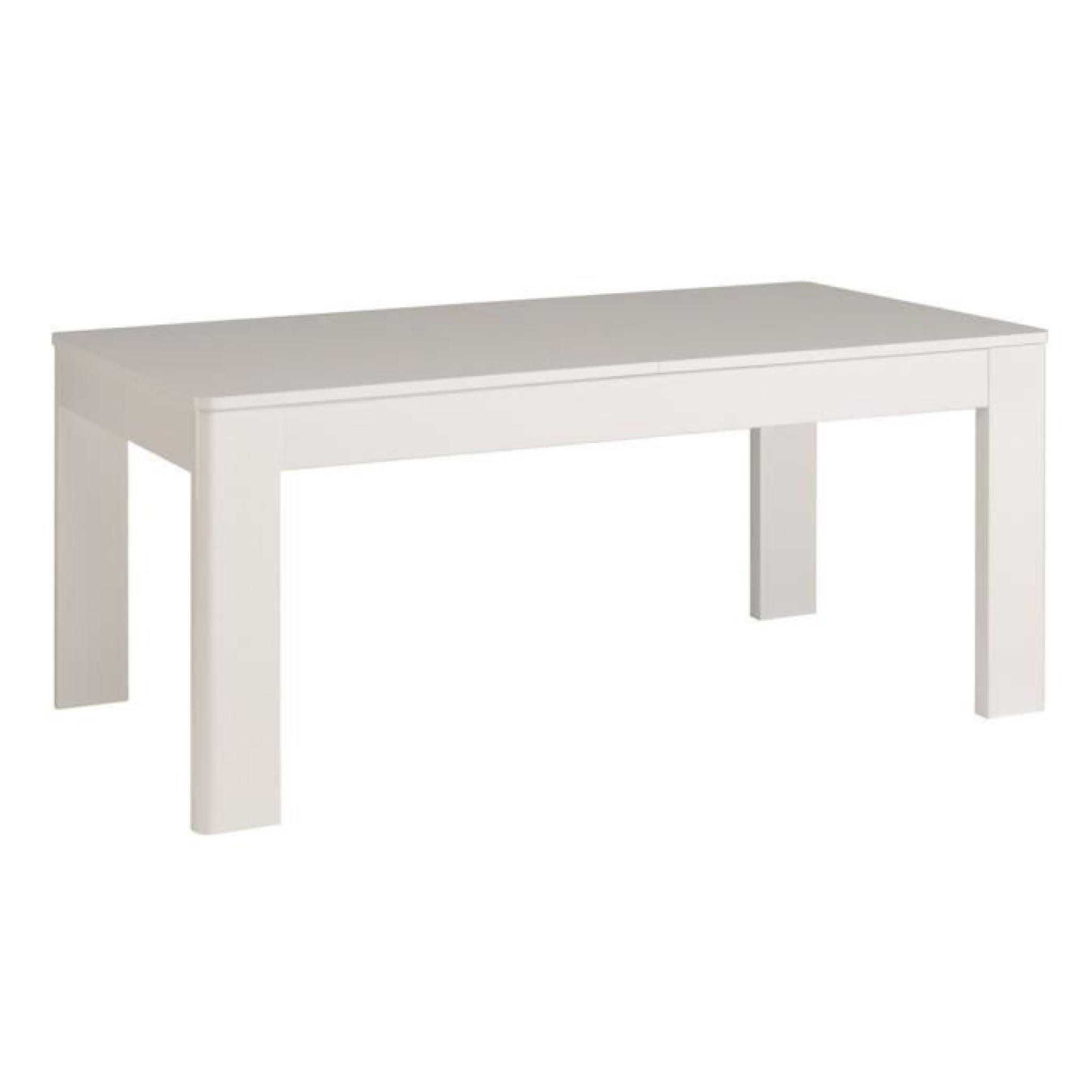 Table de repas avec allonge décor blanc megève, H 77 x L 229 x P 91 cm