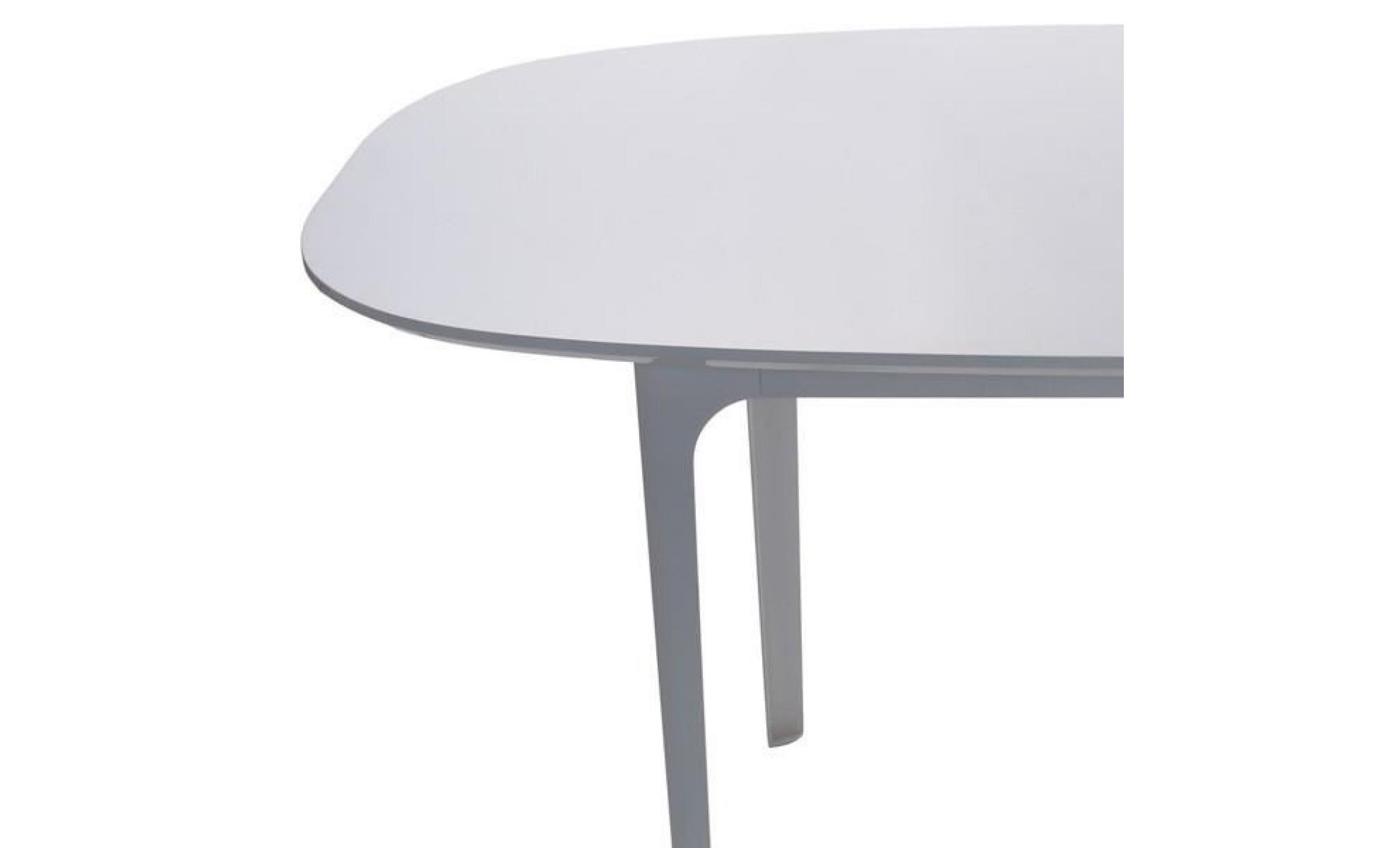 Table de repas Blanche extensible - OVO - L 200 / 250 x l 100 x H 75 cm pas cher