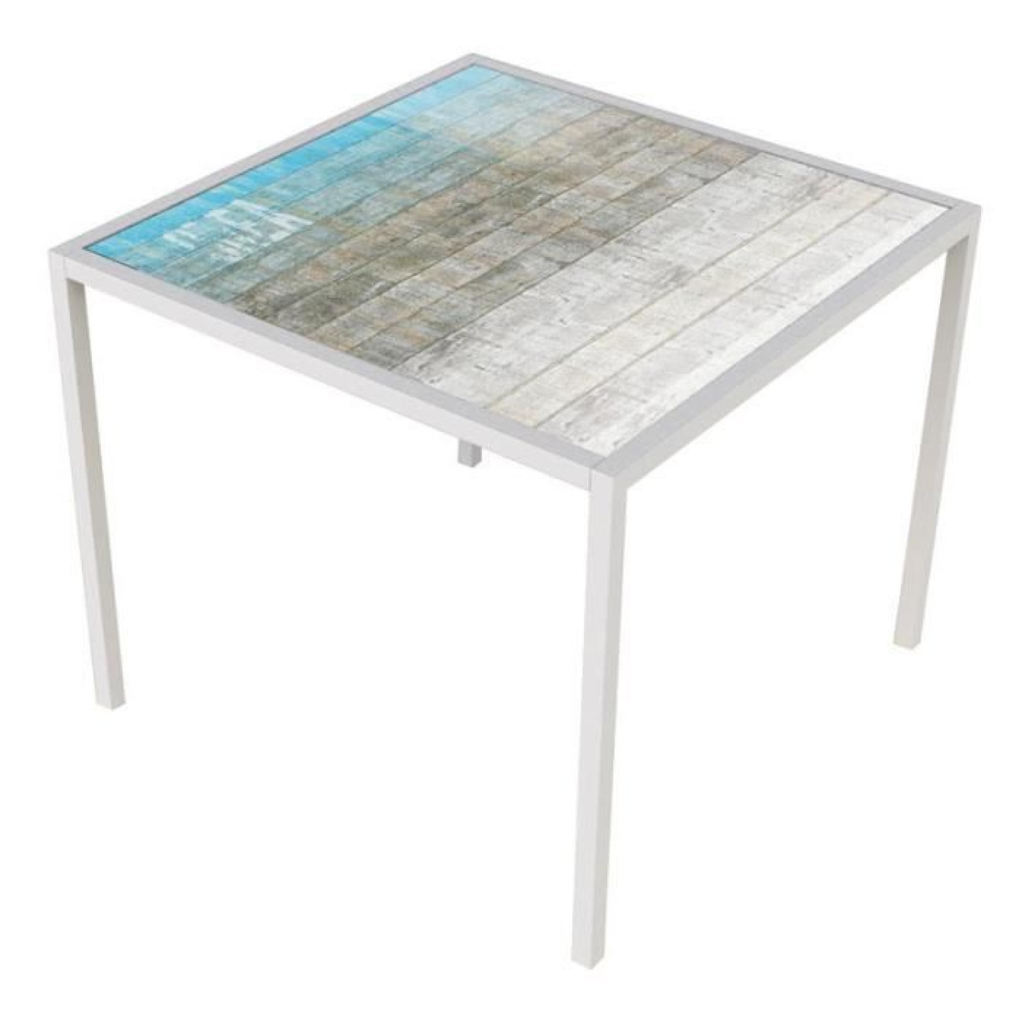 Table de repas carrée Blanc mat - ORAE - L 90 x l 90 x H 75 cm