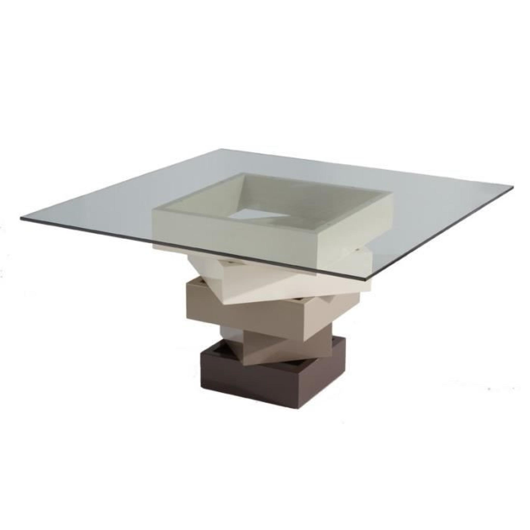 Table de repas carrée Crème - KART - L 140 x l 140 x H 76 cm