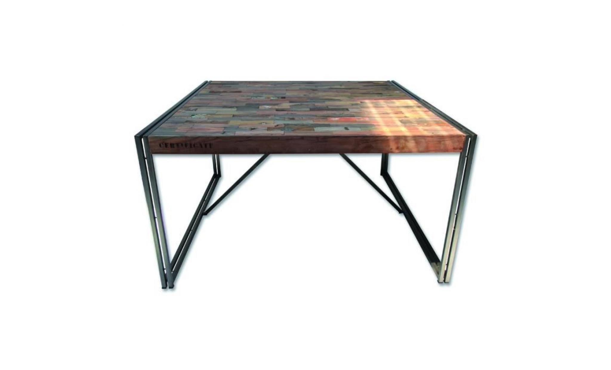 Table de repas en bois carrée 140 cm² - INDUSTRY - L 140 x l 140 x H 78