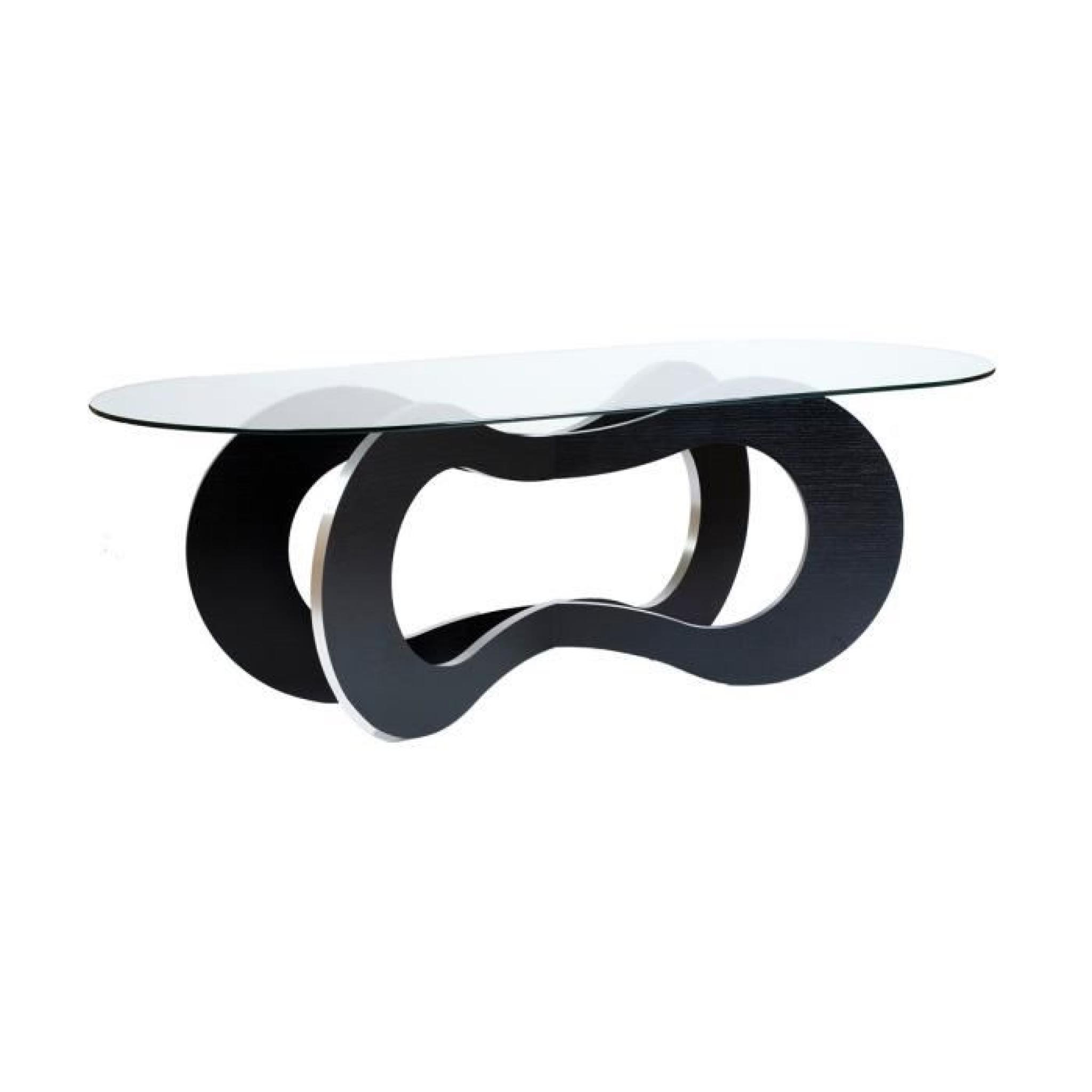 Table de repas en bois noir Spirale