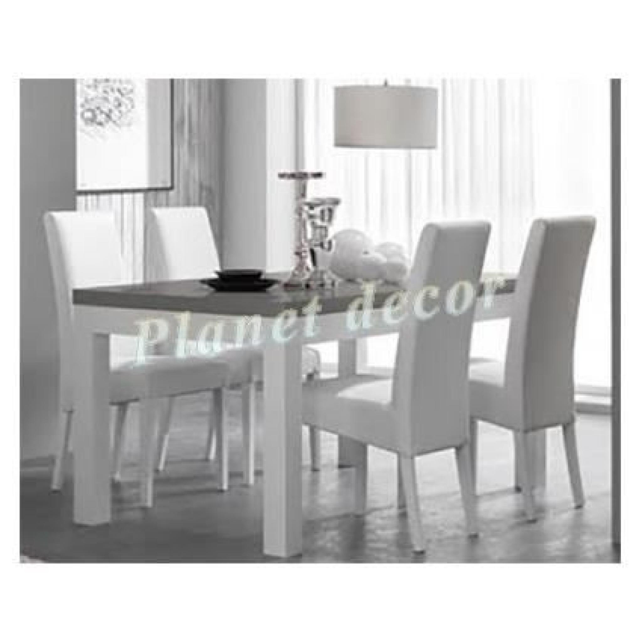Table de repas FANO Blanc-Gris L160cm(sans chaises)