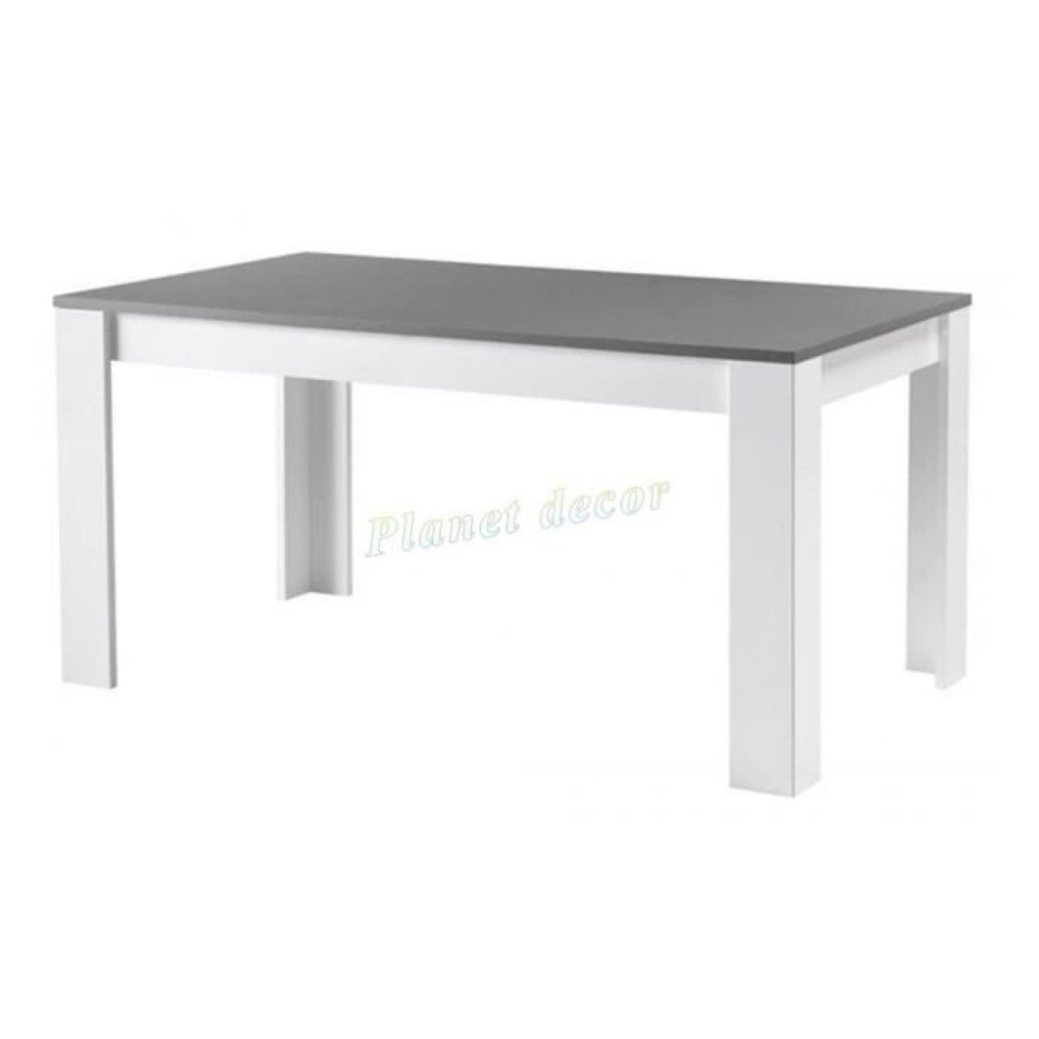 TABLE DE REPAS MODENA LAQUEE BLANC-GRIS L160 cm