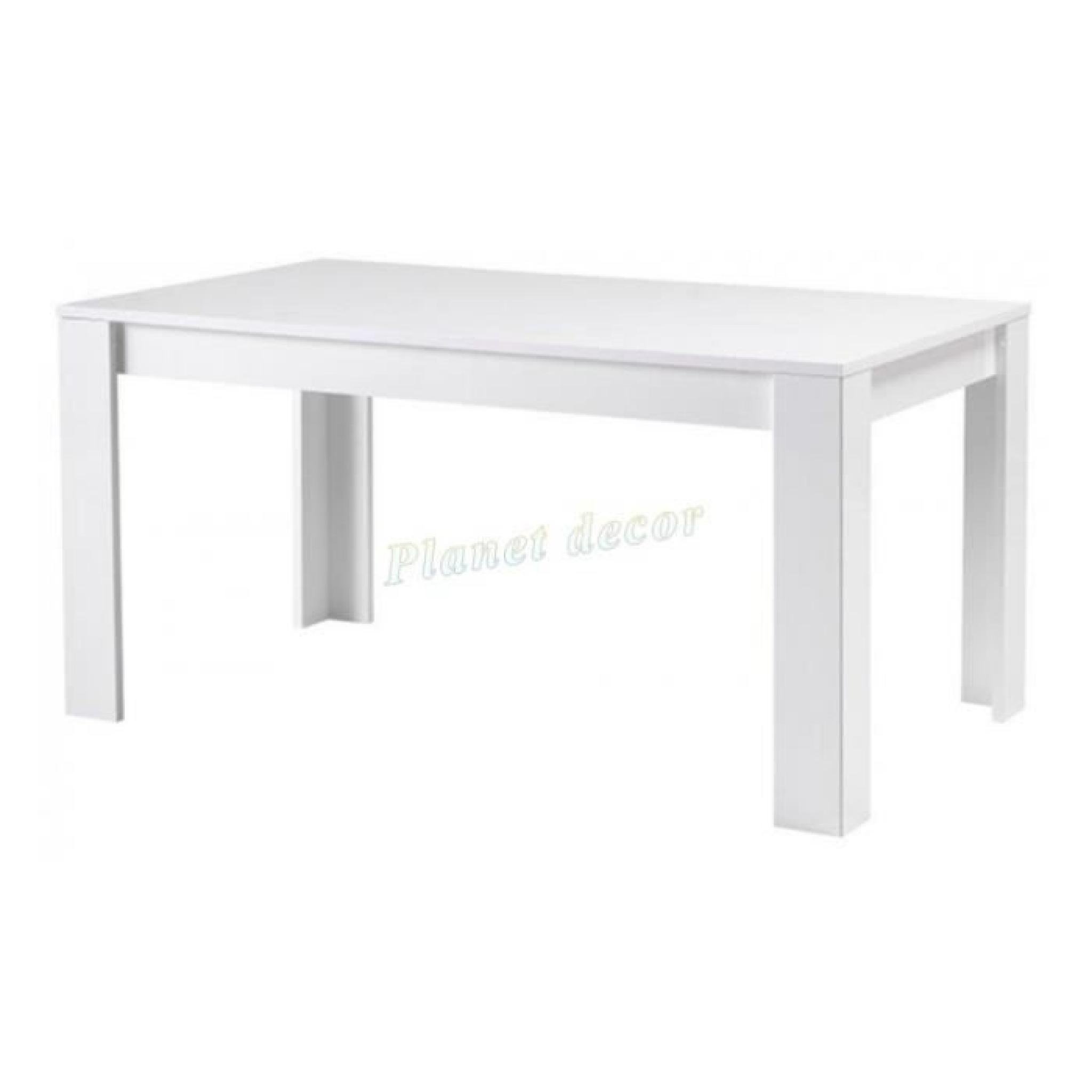 TABLE DE REPAS MODENA LAQUEE BLANC L160cm(sans chaises)