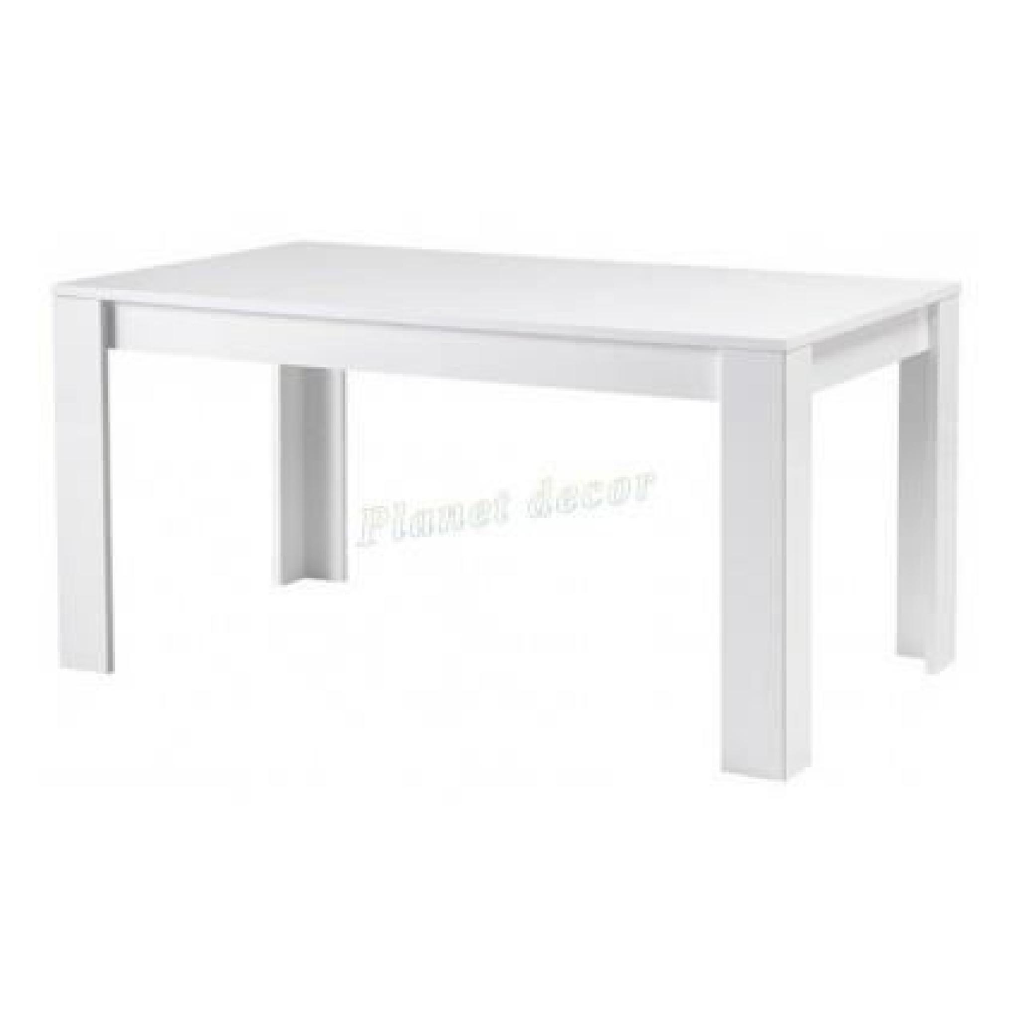 TABLE DE REPAS MODENA LAQUEE BLANC L190 cm(sans chaises)
