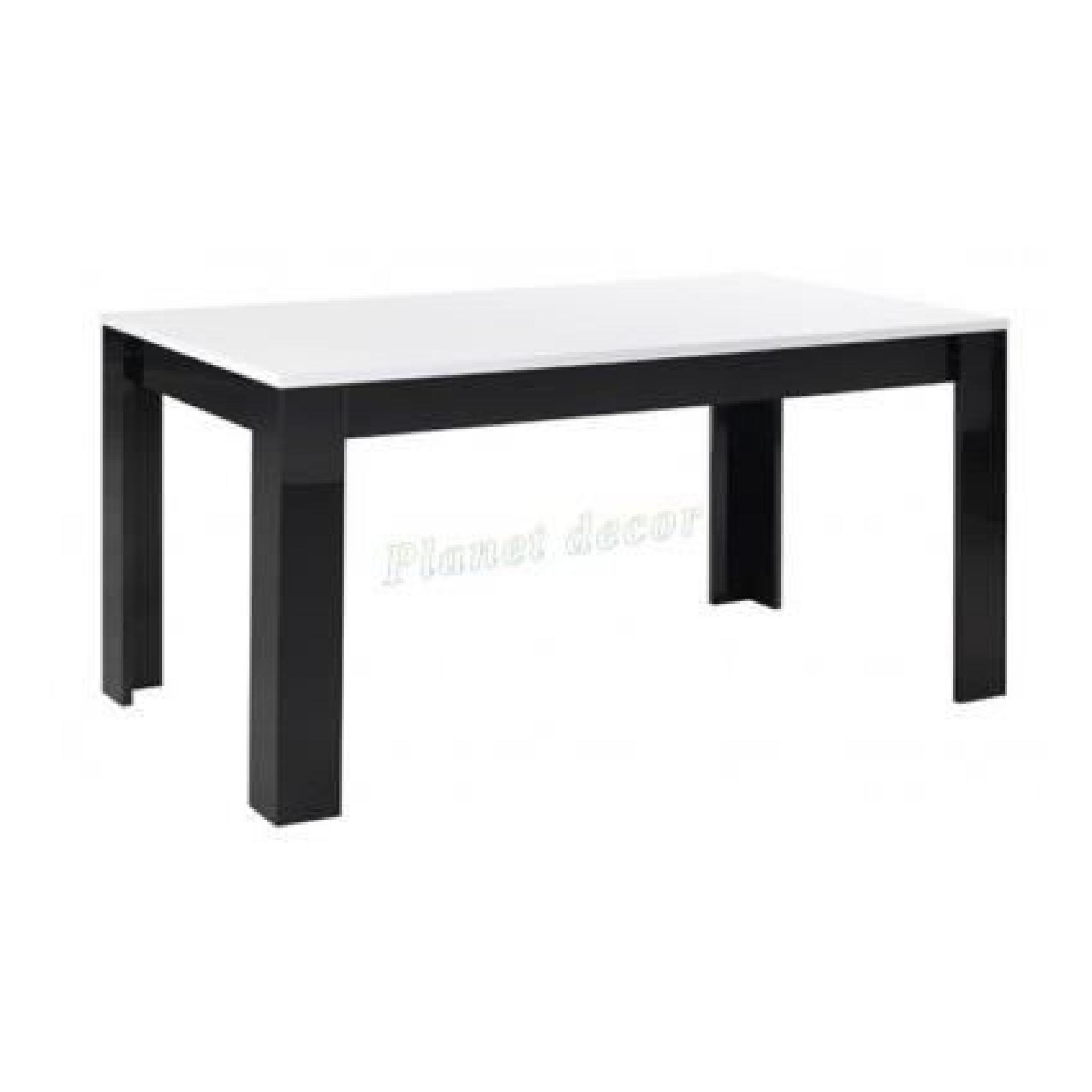 TABLE DE REPAS MODENA LAQUEE NOIR-BLANC L190cm