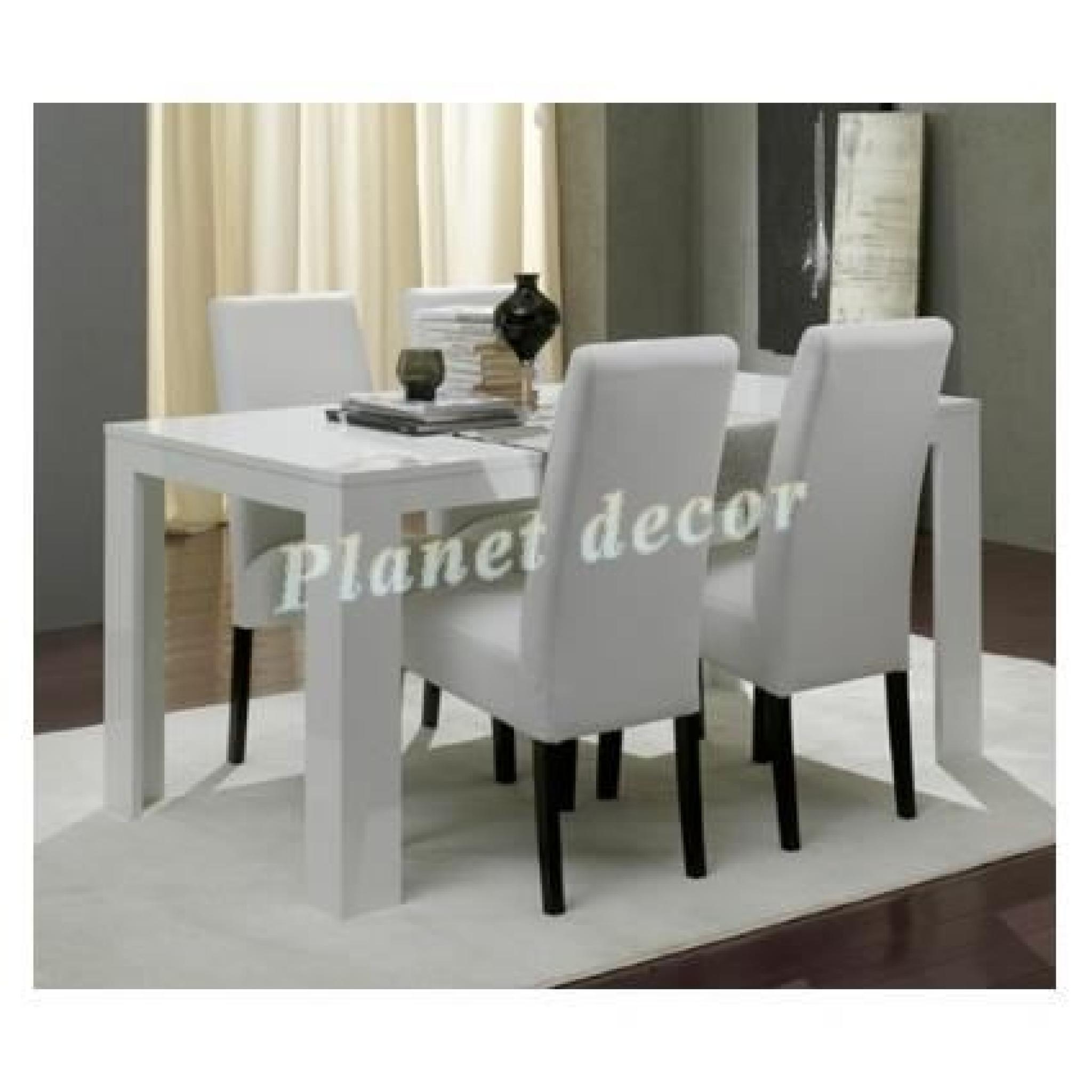 Table de repas PISA Blanc 160 cm(sans chaises) pas cher