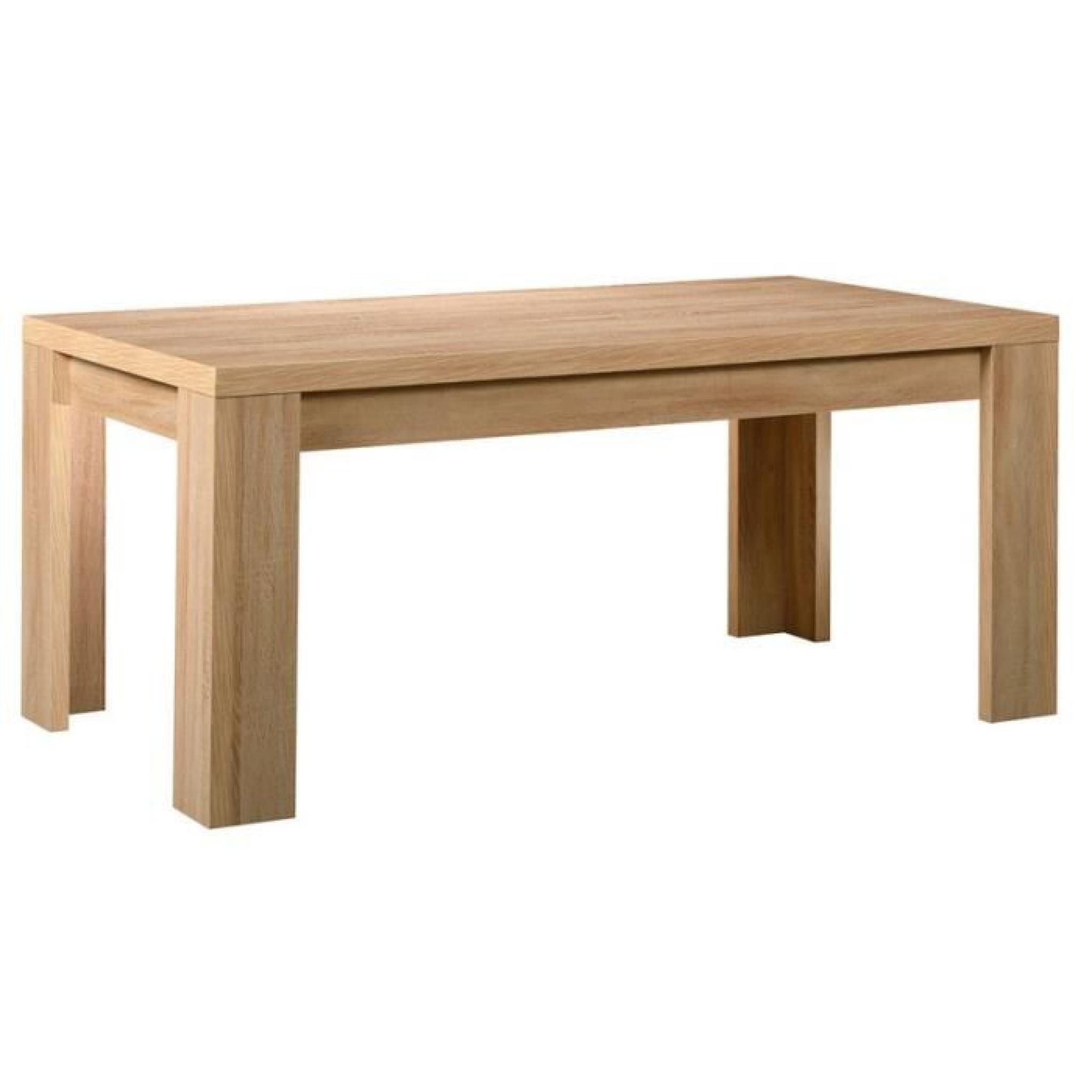 Table de repas plateau bois Hêtre clair + 1 allonge - LUSON - L 180 / 230 x l 95 x H 79 cm