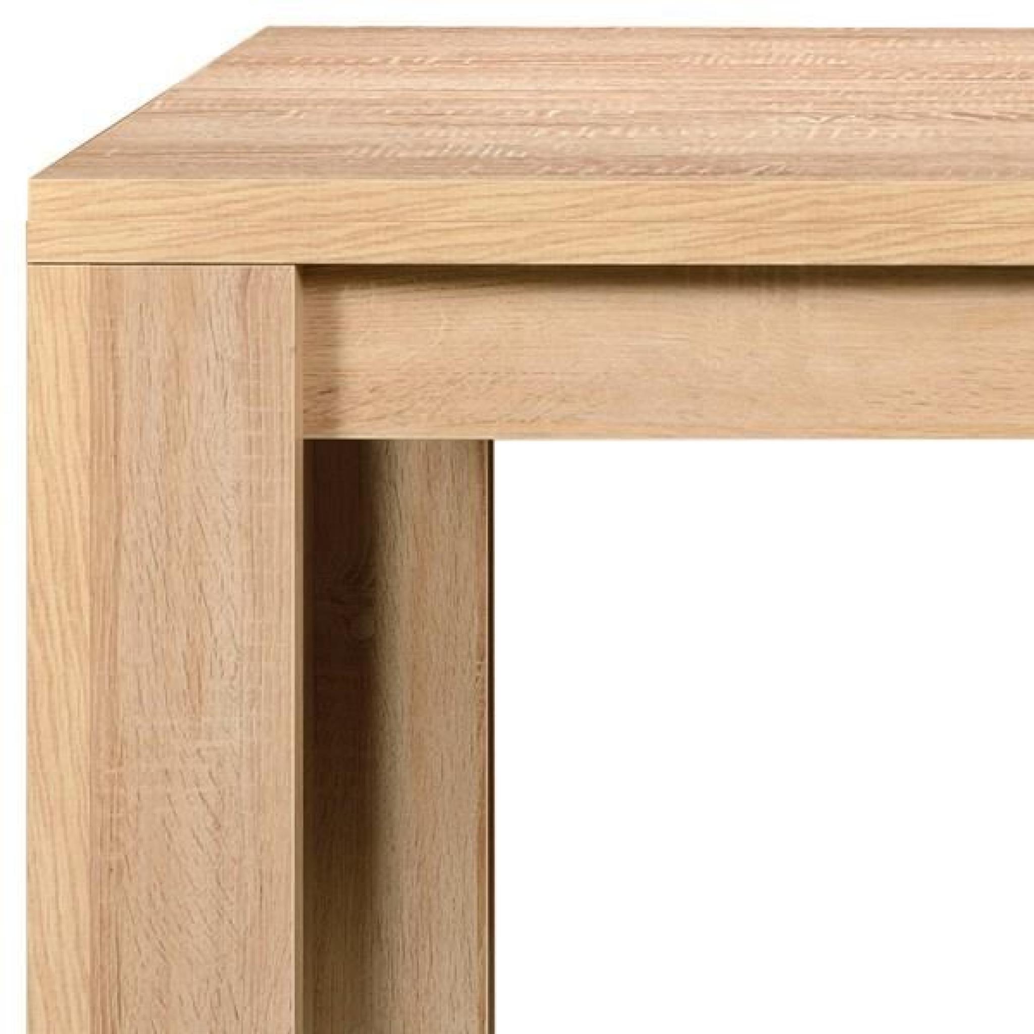 Table de repas plateau bois Hêtre clair + 1 allonge - LUSON - L 180 / 230 x l 95 x H 79 cm pas cher
