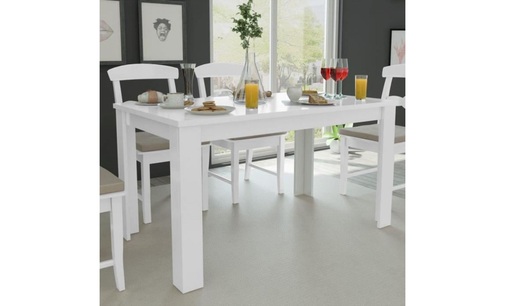 table de salle à manger 140 x 80 x 75 cm blanc