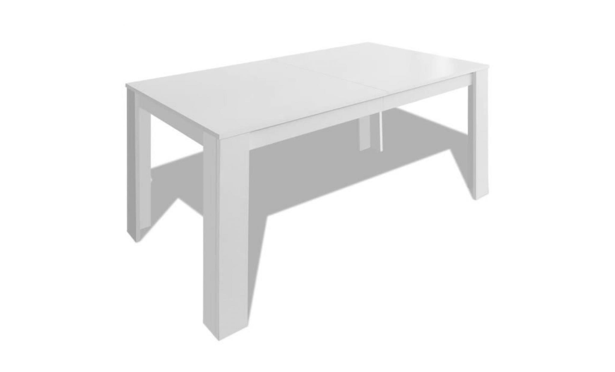 table de salle à manger 140 x 80 x 75 cm blanc blanc pas cher