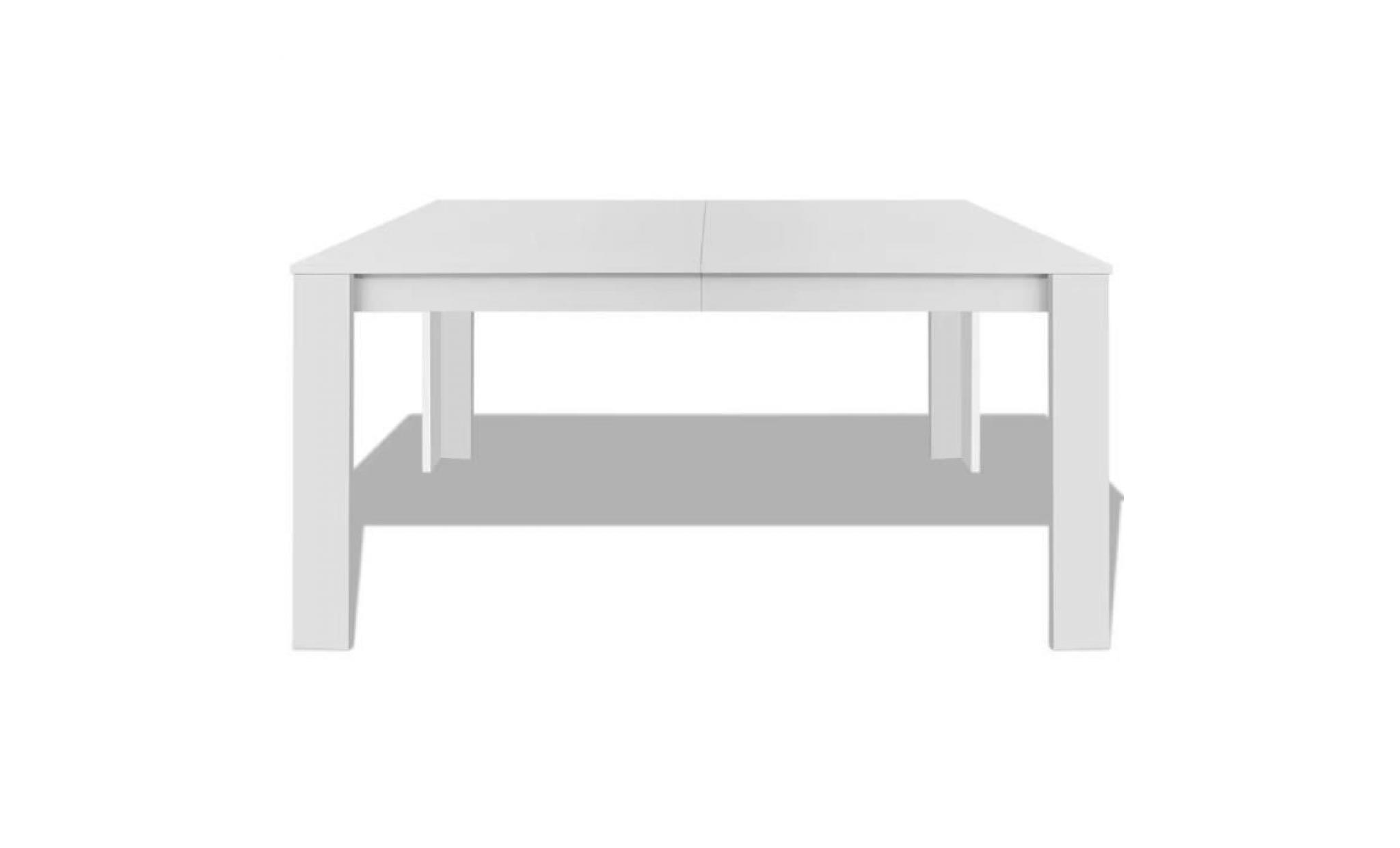 table de salle à manger 140 x 80 x 75 cm blanc blanc pas cher