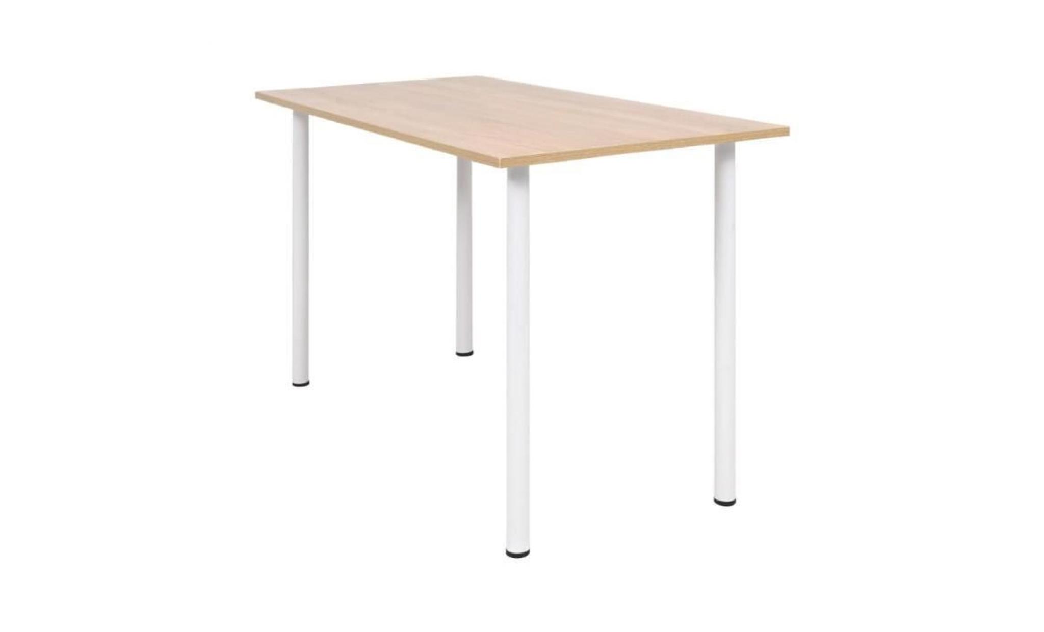 table de salle à manger aggloméré 120x60x73 cm chêne et blanc table basse table console