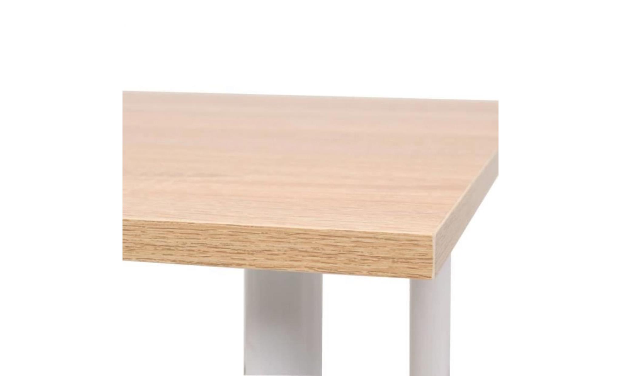 table de salle à manger aggloméré 120x60x73 cm chêne et blanc table basse table console pas cher
