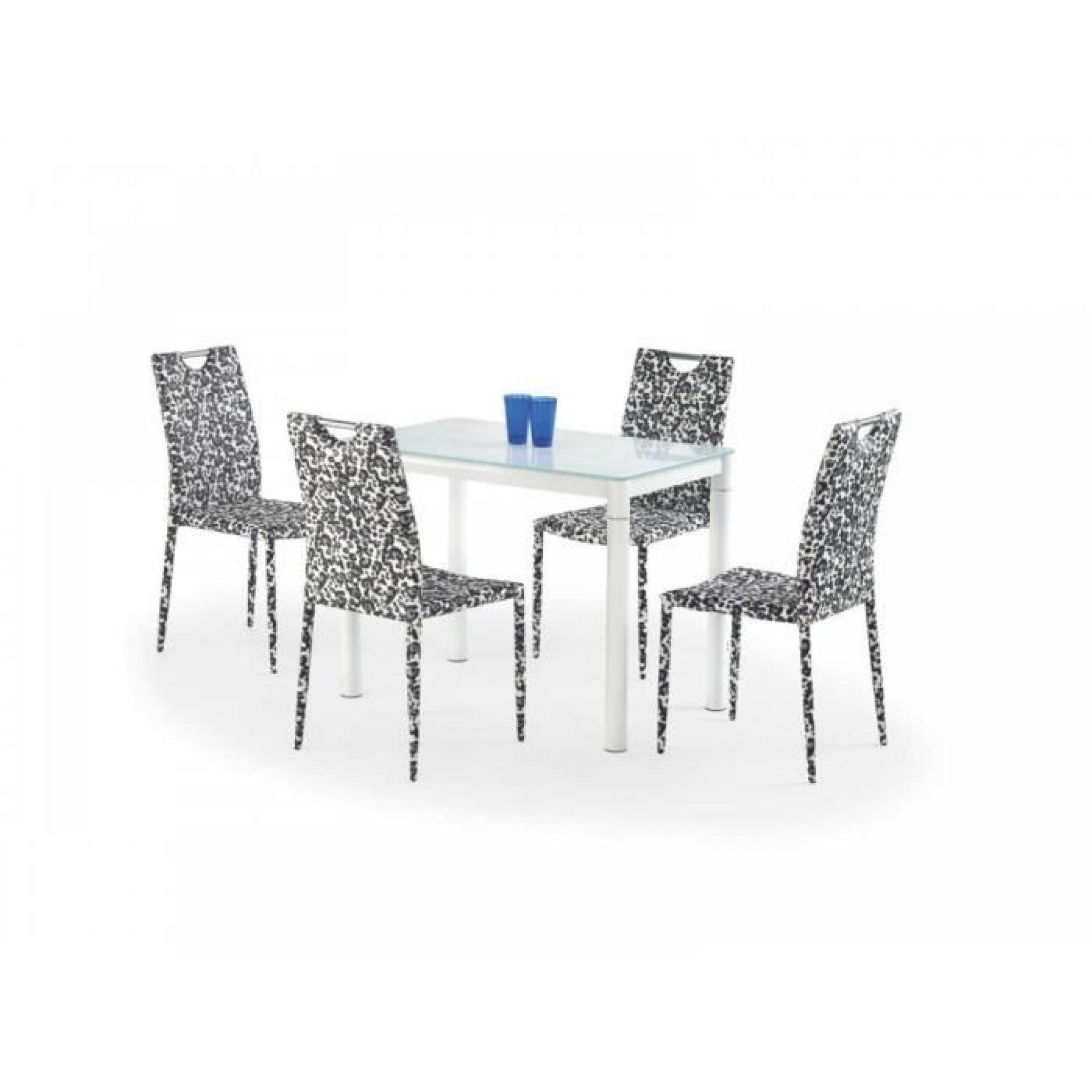 Table de salle à manger Argus en Verre Blanc (LxlxH): 100-60-75 cm