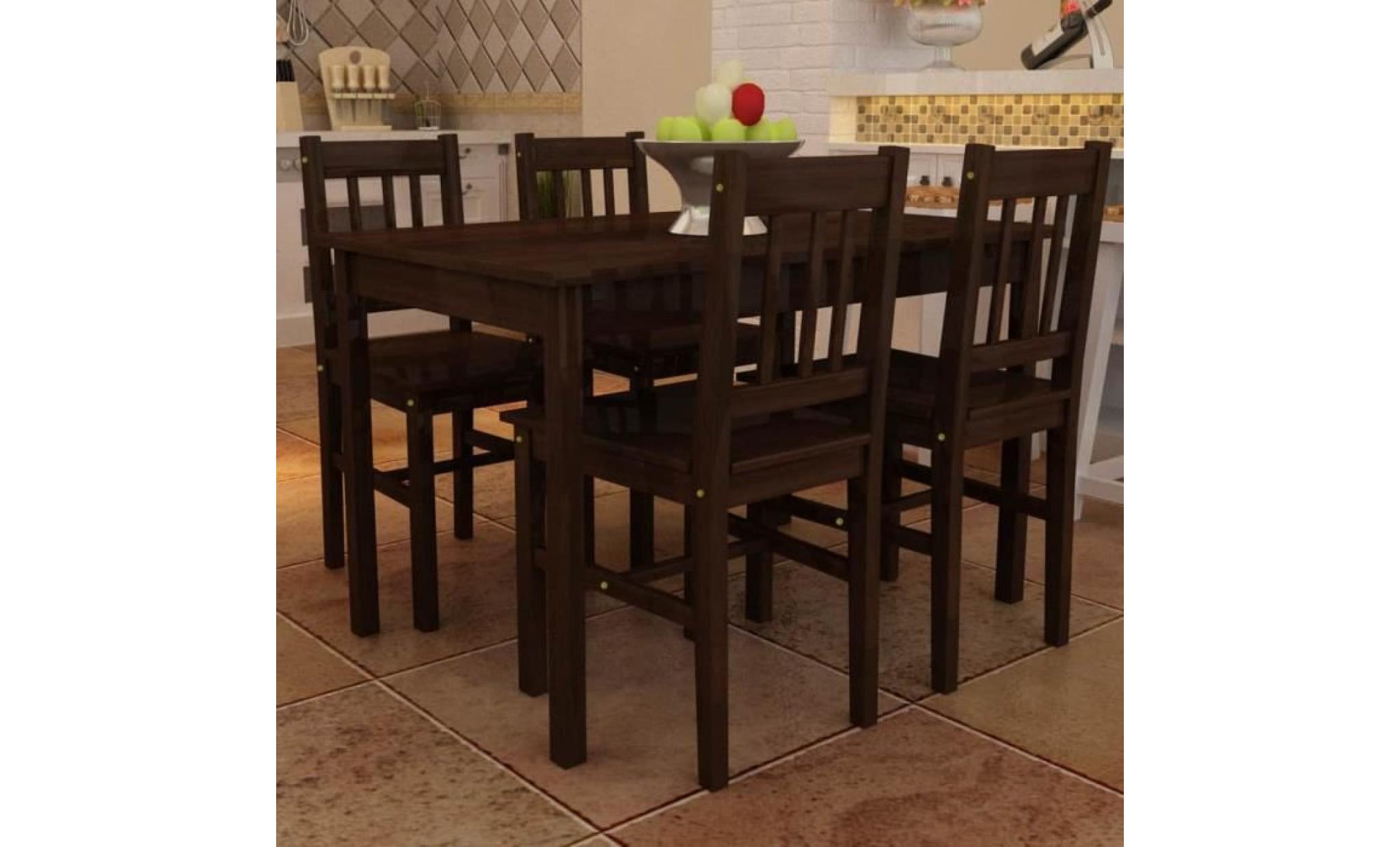 table de salle à manger avec 4 chaises marron