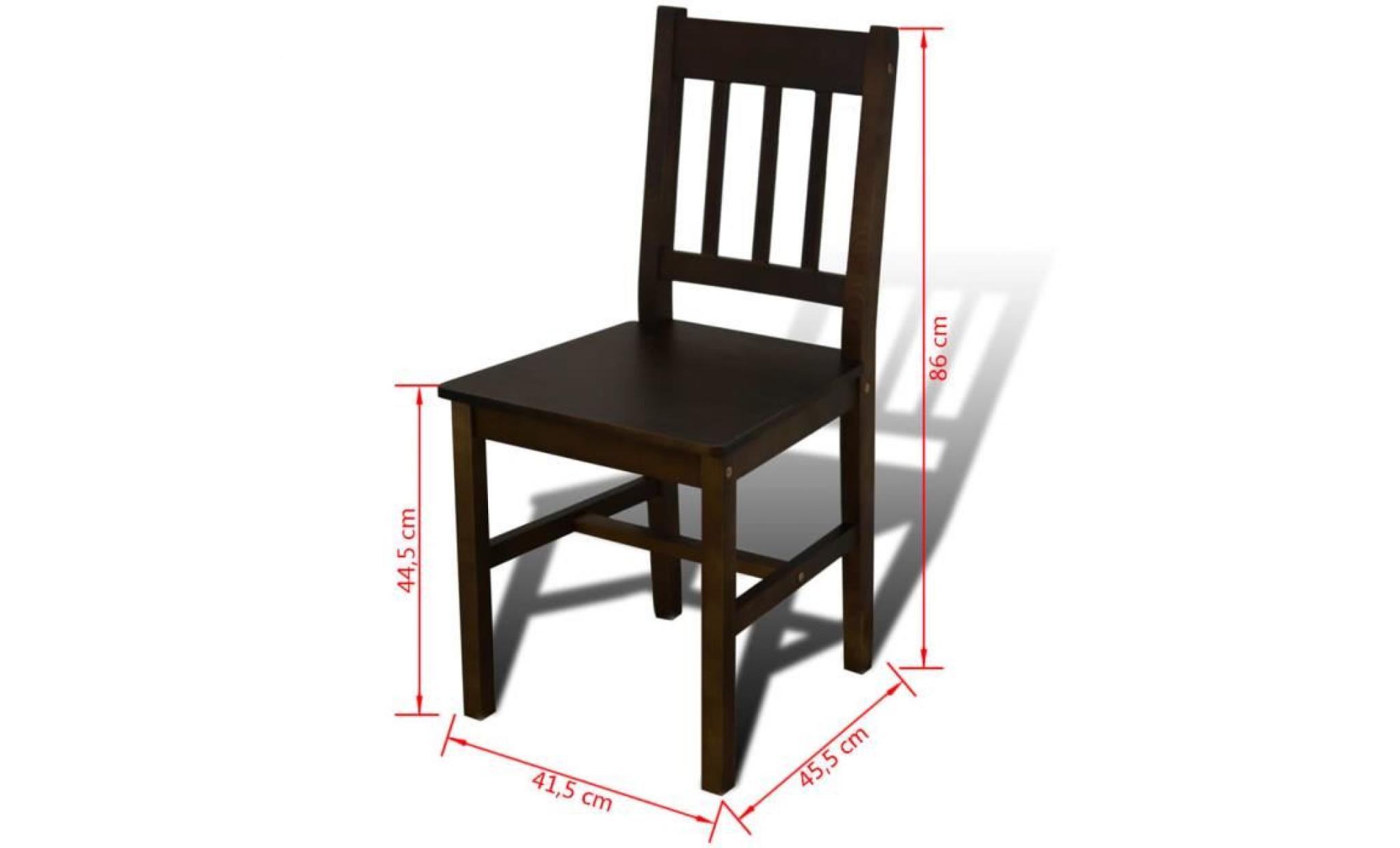 table de salle à manger avec 4 chaises marron pas cher