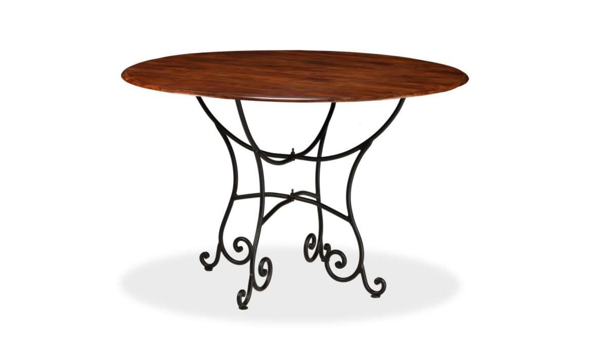 table de salle à manger bois acacia et finition sesham 120x76cm