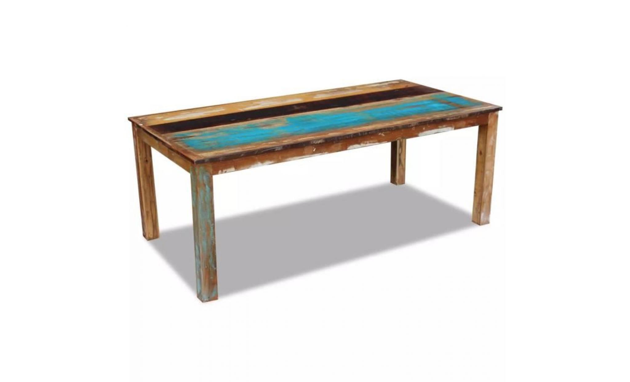 table de salle à manger bois de récupération 200x100x76 cm pas cher