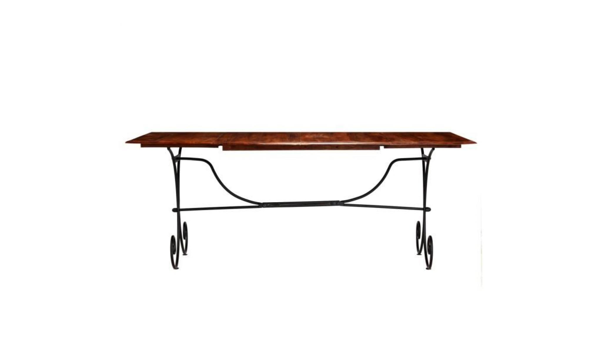 table de salle à manger bois et finition en sesham 180x90x76 cm pas cher