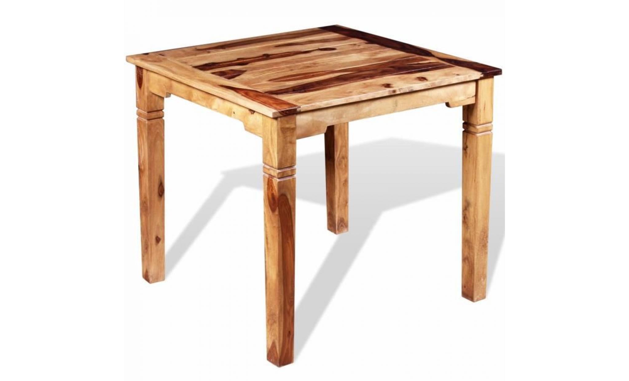 table de salle à manger bois massif de sesham 82 x 80 x 76 cm pas cher
