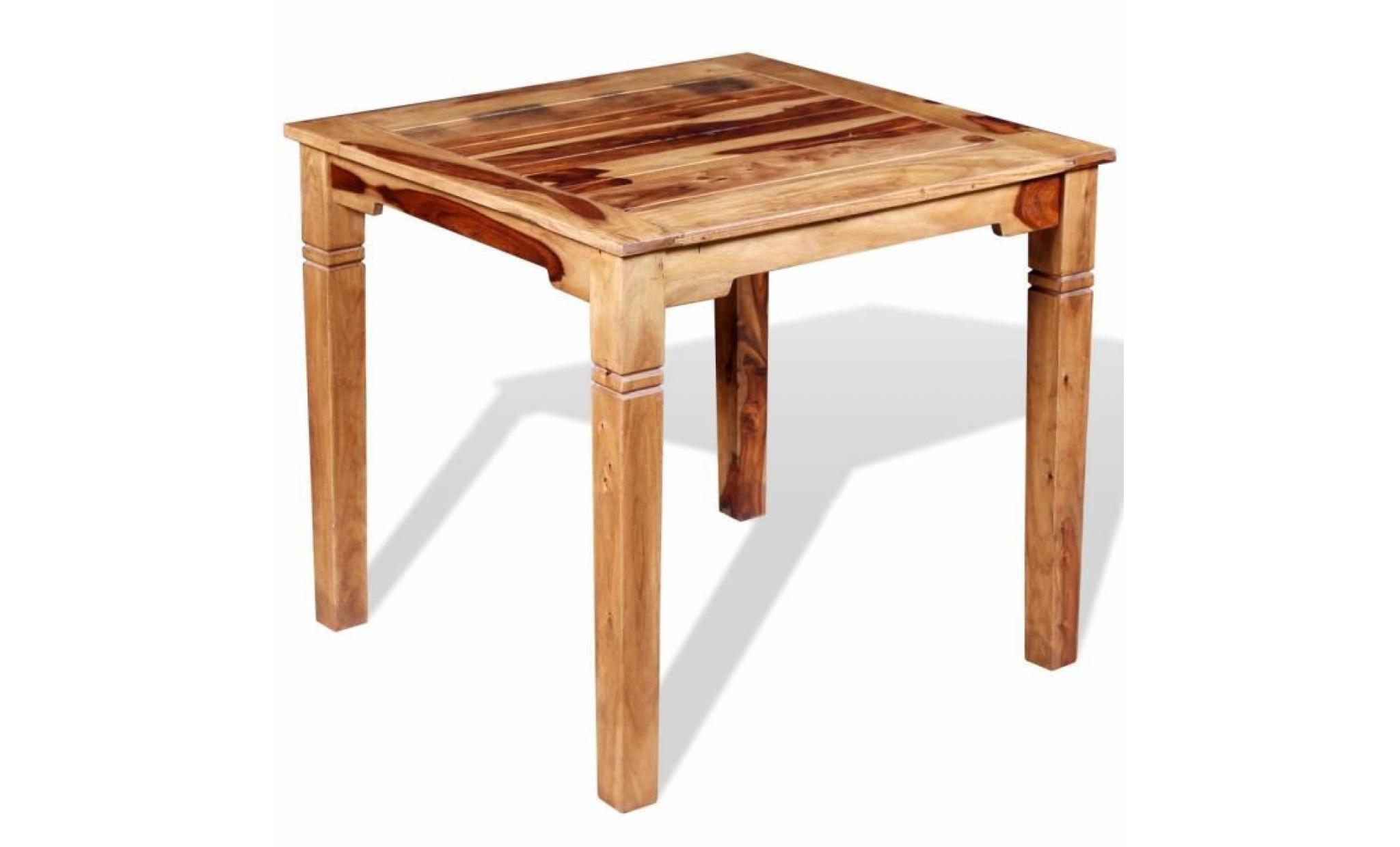 table de salle à manger bois massif de sesham 82 x 80 x 76 cm pas cher