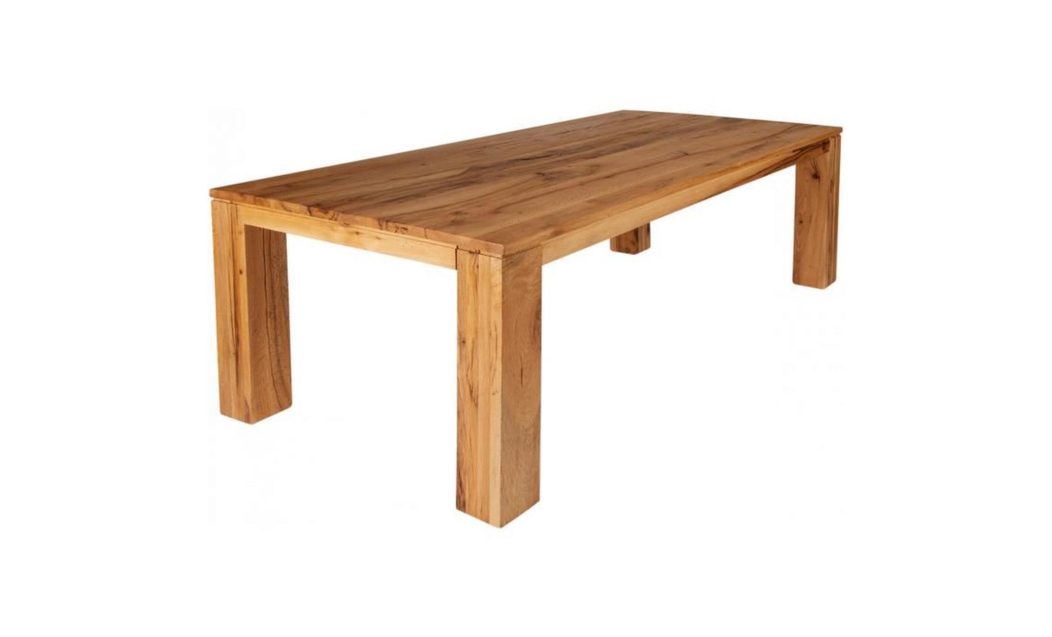 table de salle à manger contemporaine 200x100 cm en acacia avec une épaisseur plateau de 26 mm et un piètement en acier gris