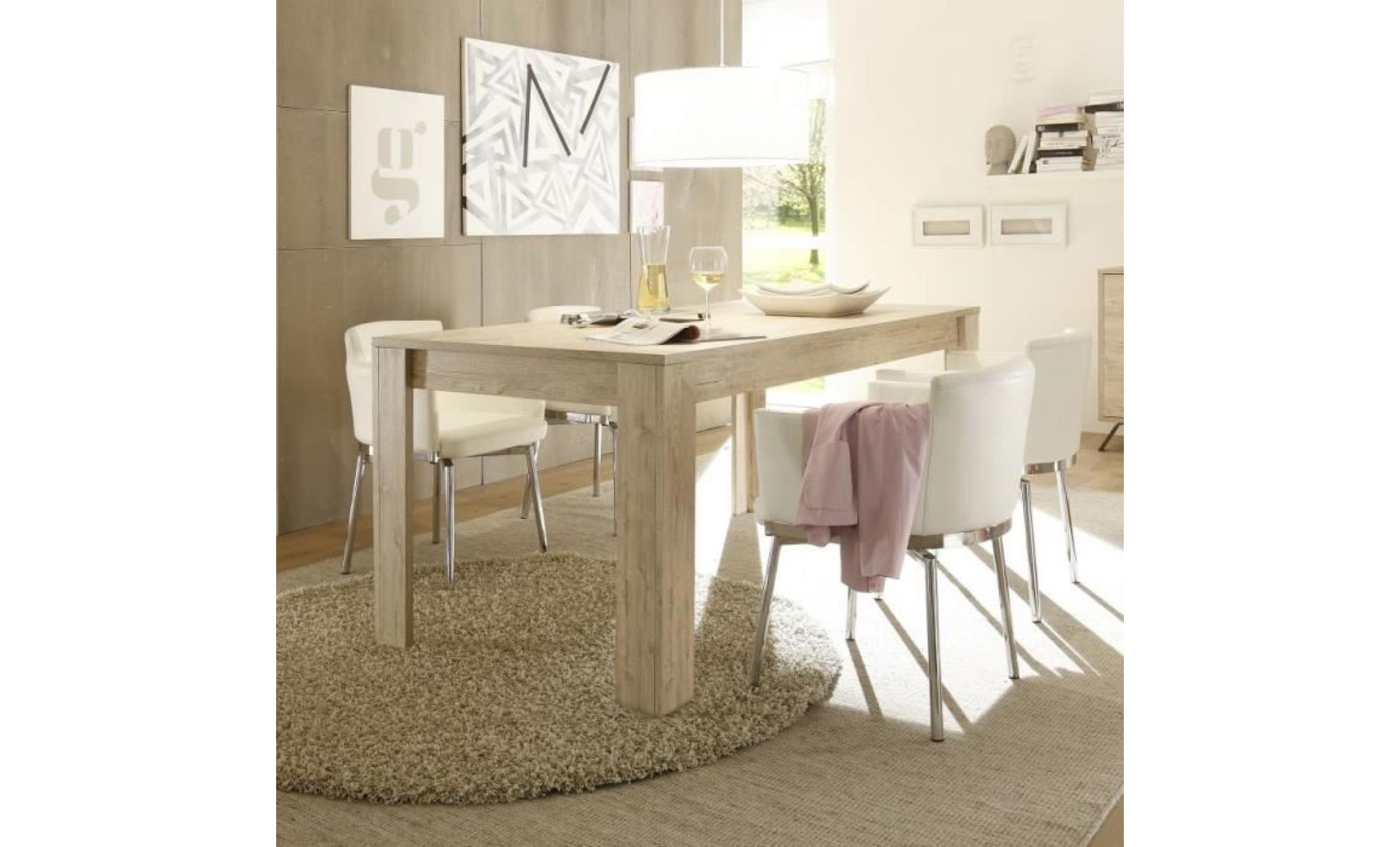 table de salle à manger couleur bois moderne plume l. 180 x p. 90 x h. 79 cm l 180 x p 90 x h 79 cm beige