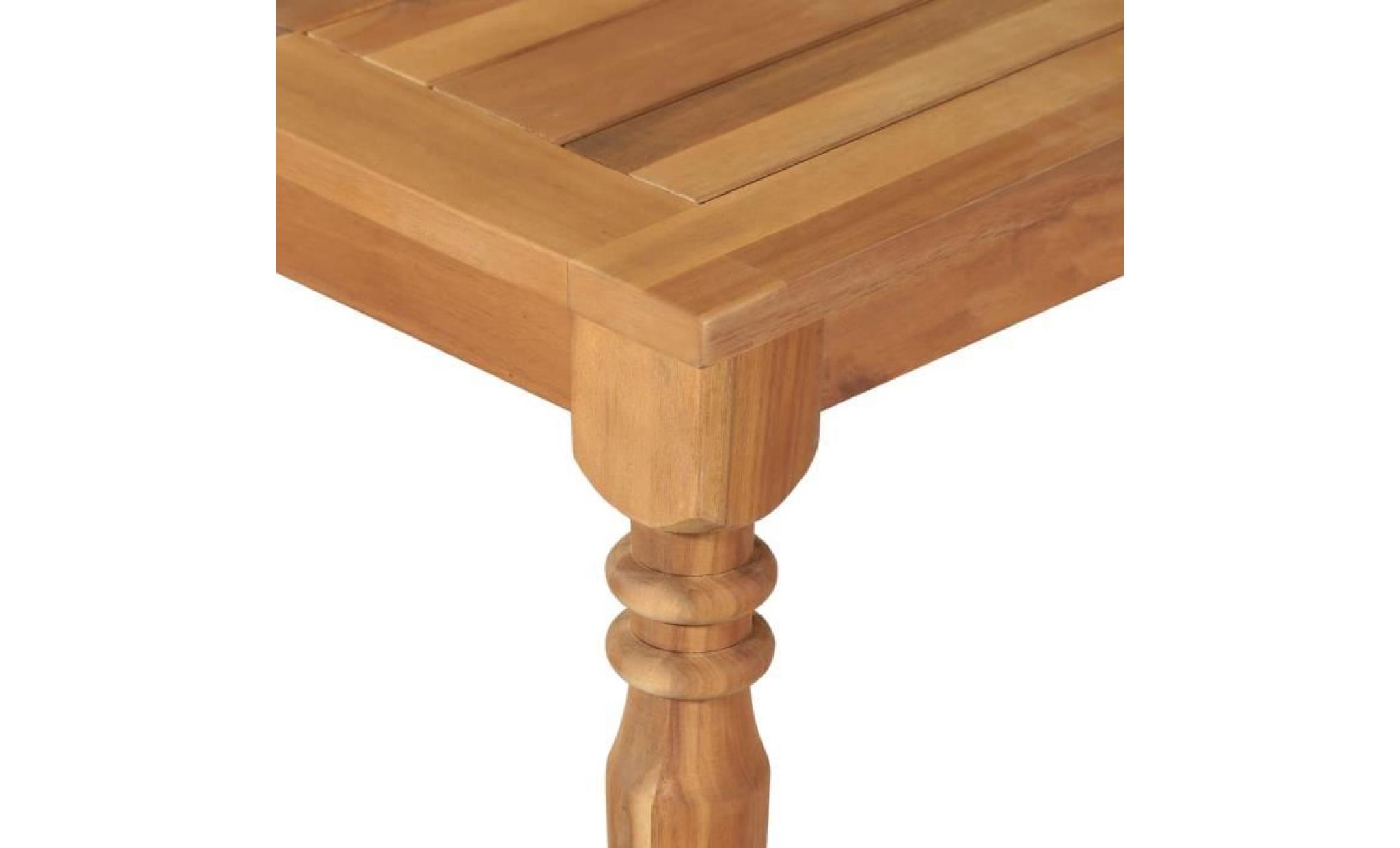 table de salle à manger de jardin bois d'acacia 150x90x75 cm pas cher