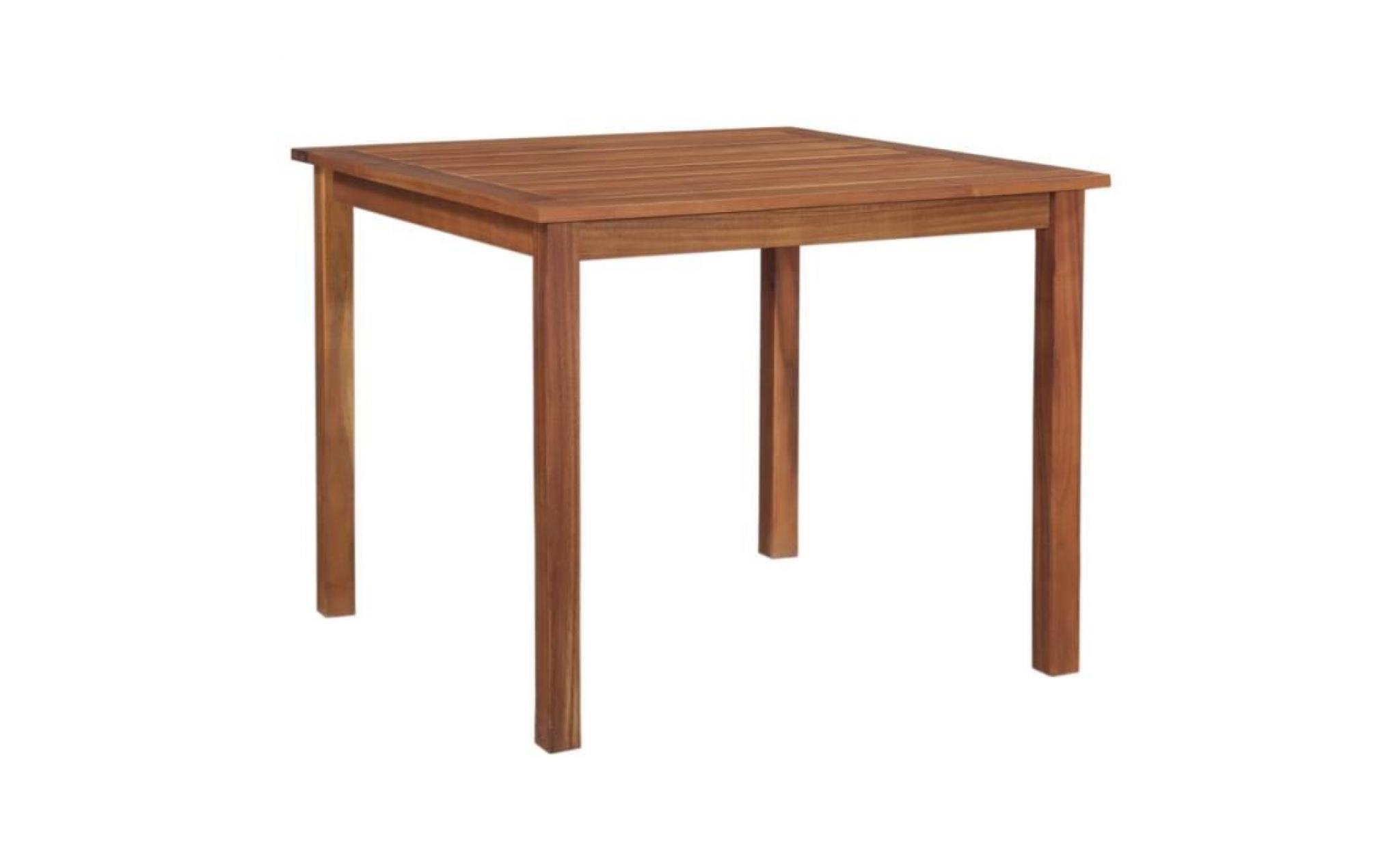 table de salle à manger de jardin bois d'acacia 90x90x74 cm