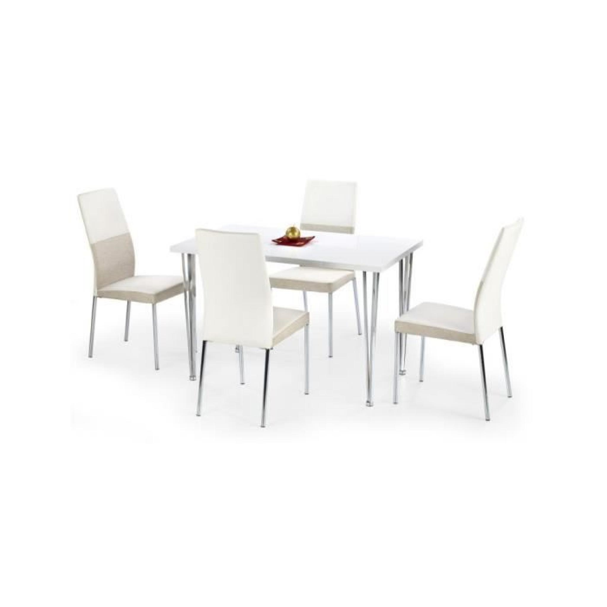 Table de salle à manger Faron Blanc laqué haute brillance (LxlxH): 120-70-76 cm