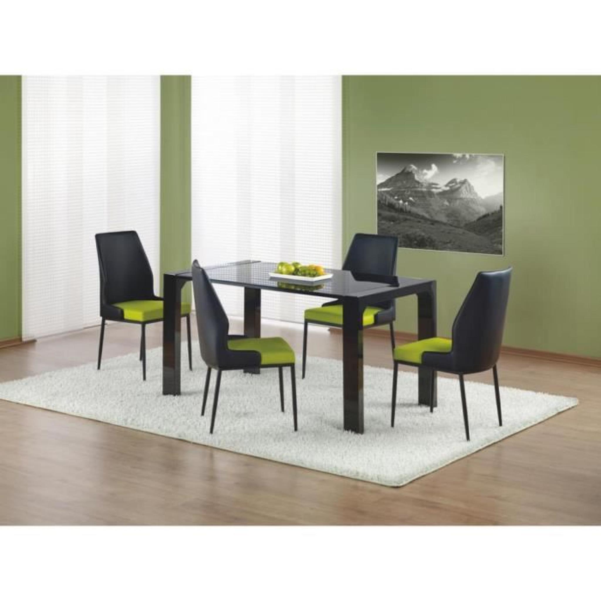 Table de salle à manger Kevin en Verre Noire (LxlxH): 140-80-76 cm