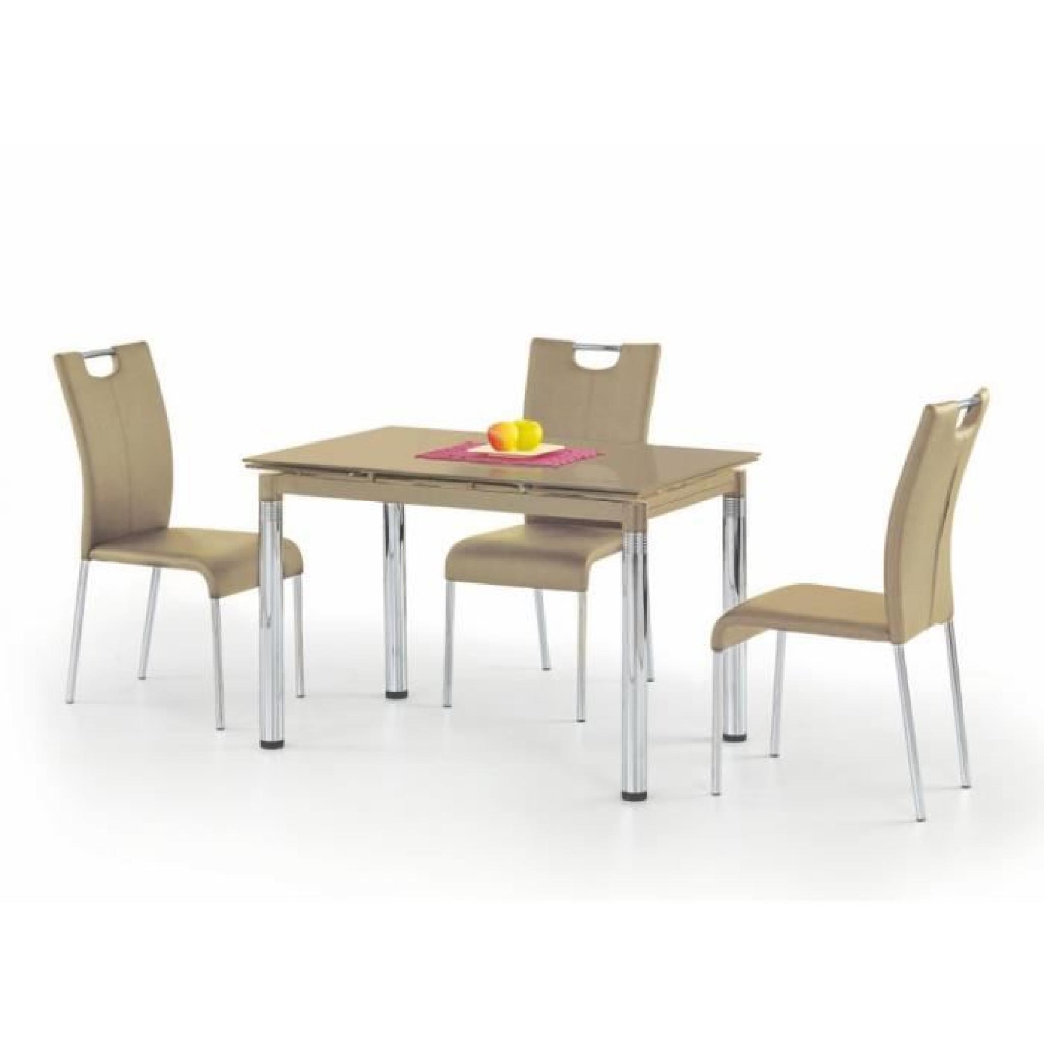 Table de salle à manger L31 extensible en Verre Beige (LxlxH): 110÷170-74-76 cm