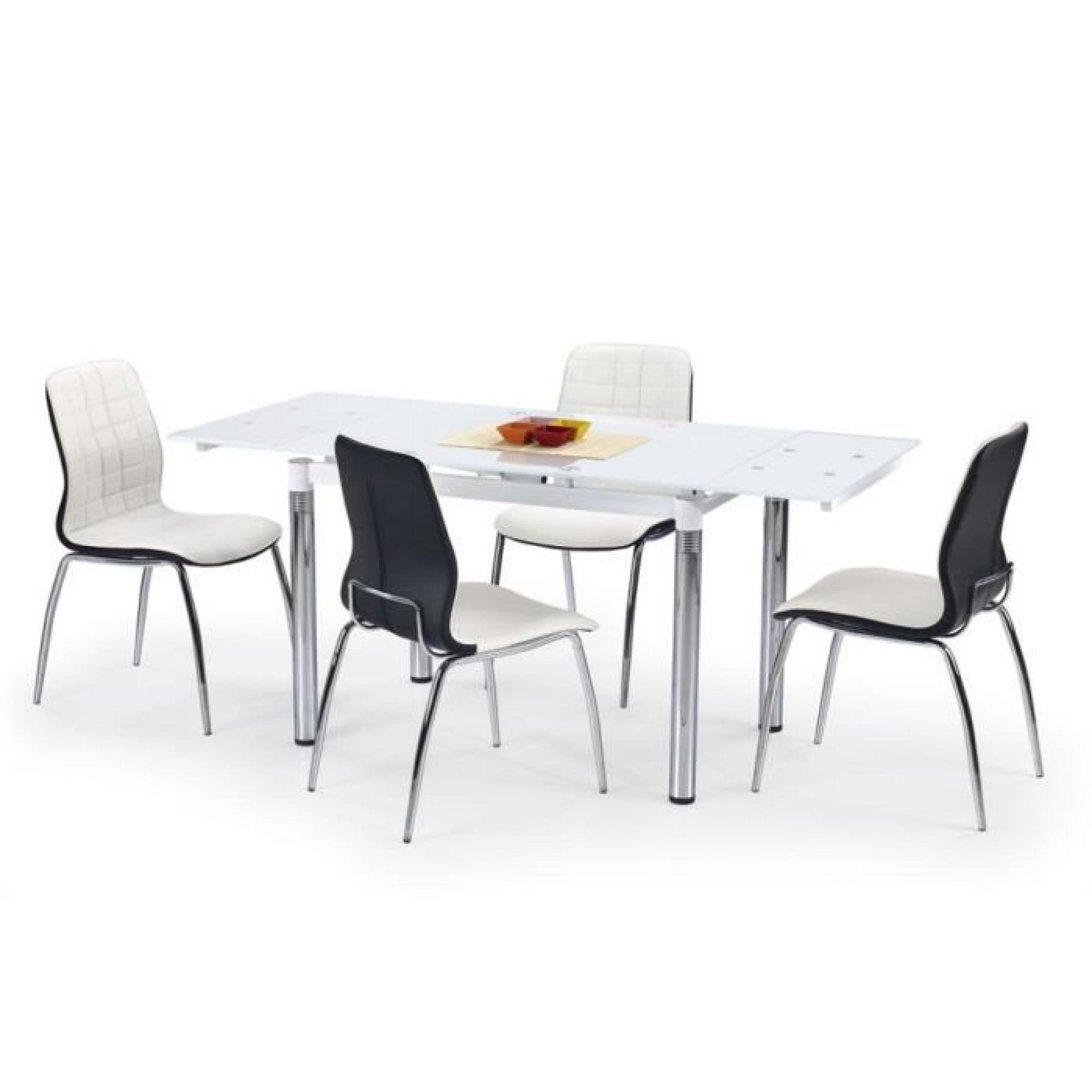 Table de salle à manger L31 extensible en Verre Blanc (LxlxH): 110÷170-74-76 cm