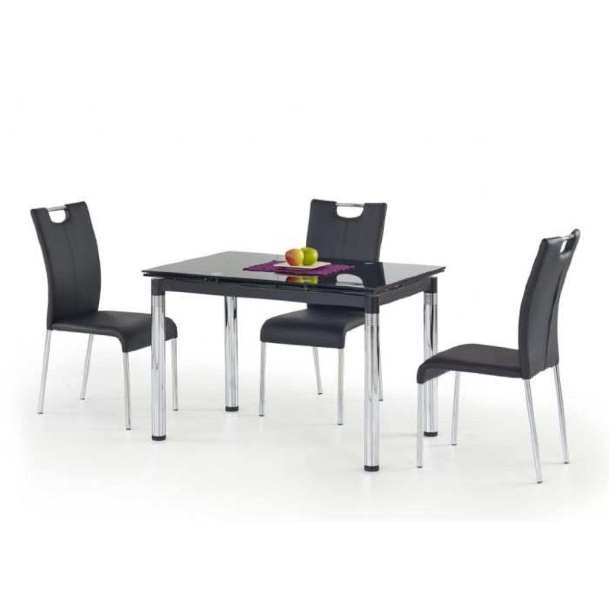 Table de salle à manger L31 extensible en Verre Noir (LxlxH): 110÷170-74-76 cm
