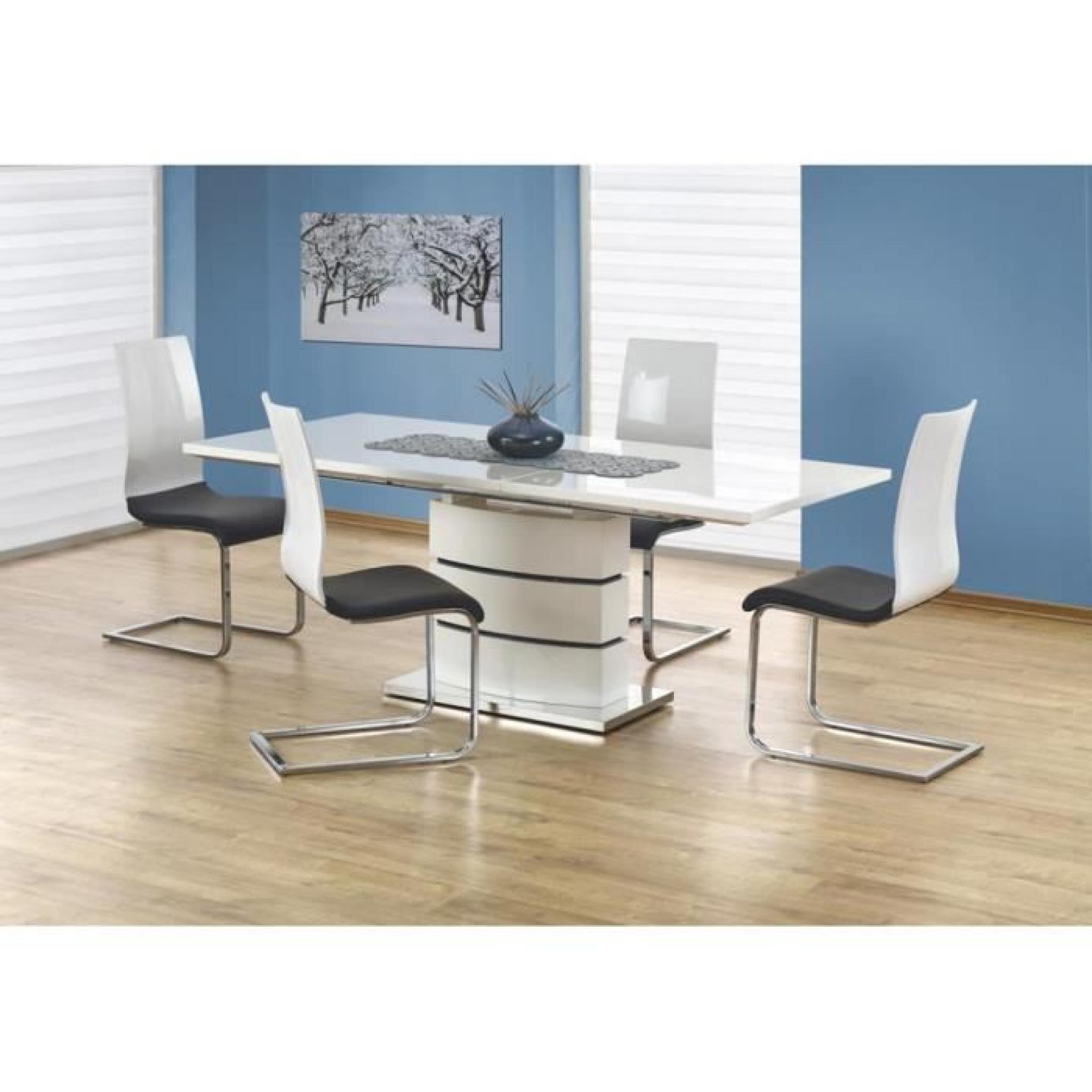 Table de salle à manger Nobel extensible Blanc laqué haute brillance (LxlxH): 160÷200-90-75 cm