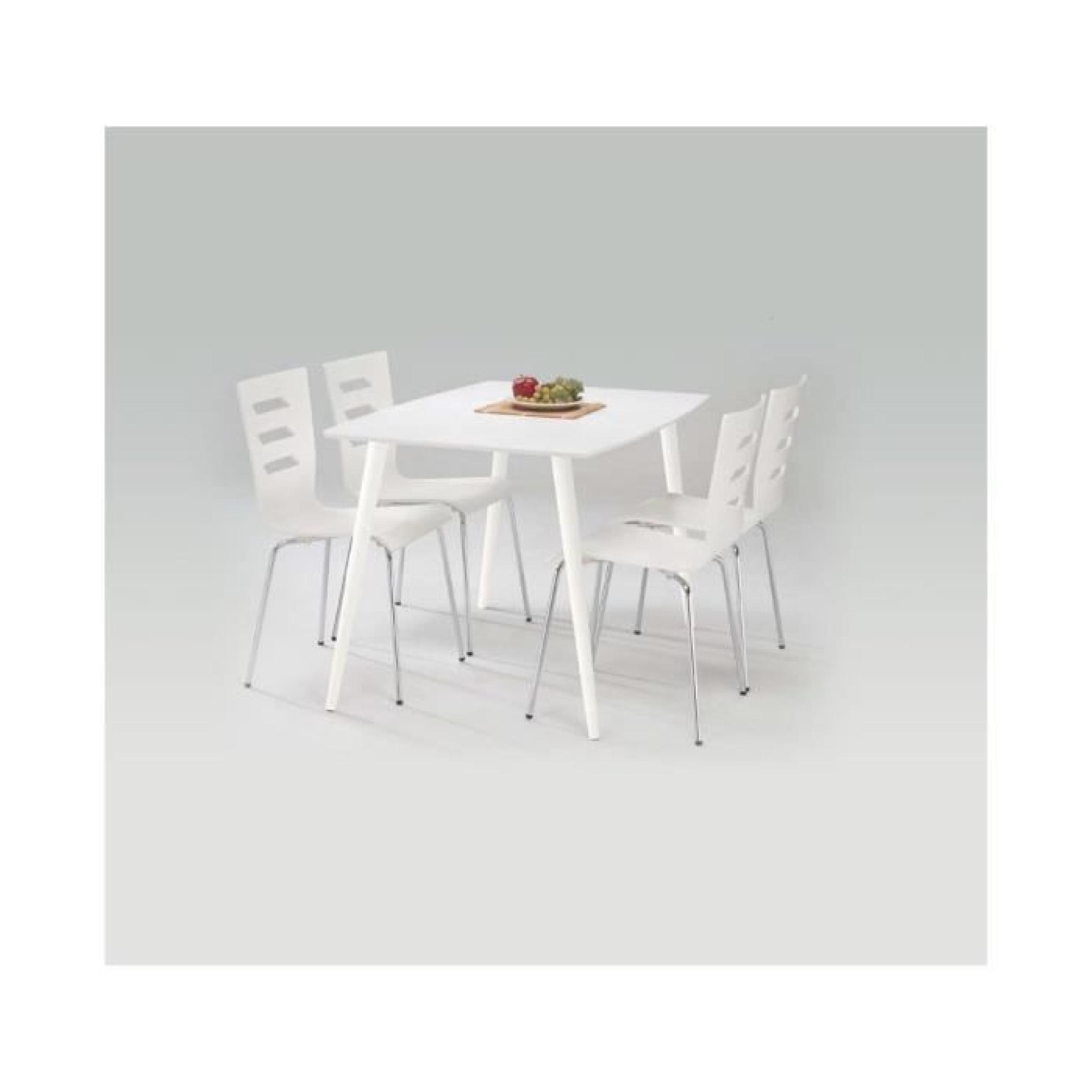 Table de salle à manger Omega Blanc laqué haute brillance (LxlxH): 120-80-75 cm
